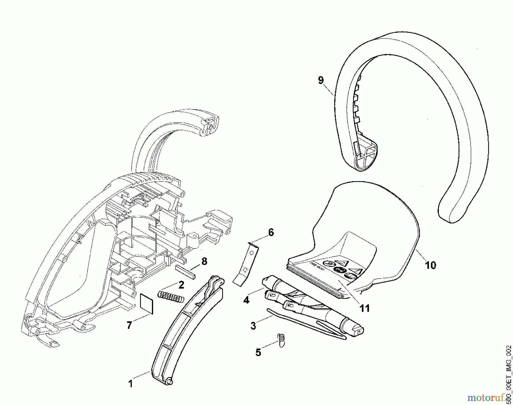  Viking Handgeführte Elektrogeräte Heckenscheren Elektro HE 400, HE 450 B - Bedienelemente