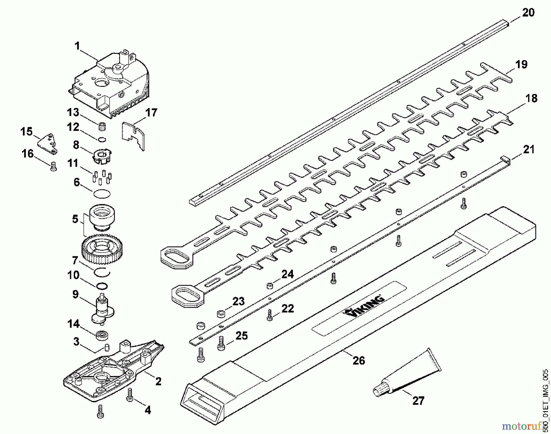  Viking Handgeführte Elektrogeräte Heckenscheren Elektro HE 500, HE 550 C - Getriebe, Schneidsystem