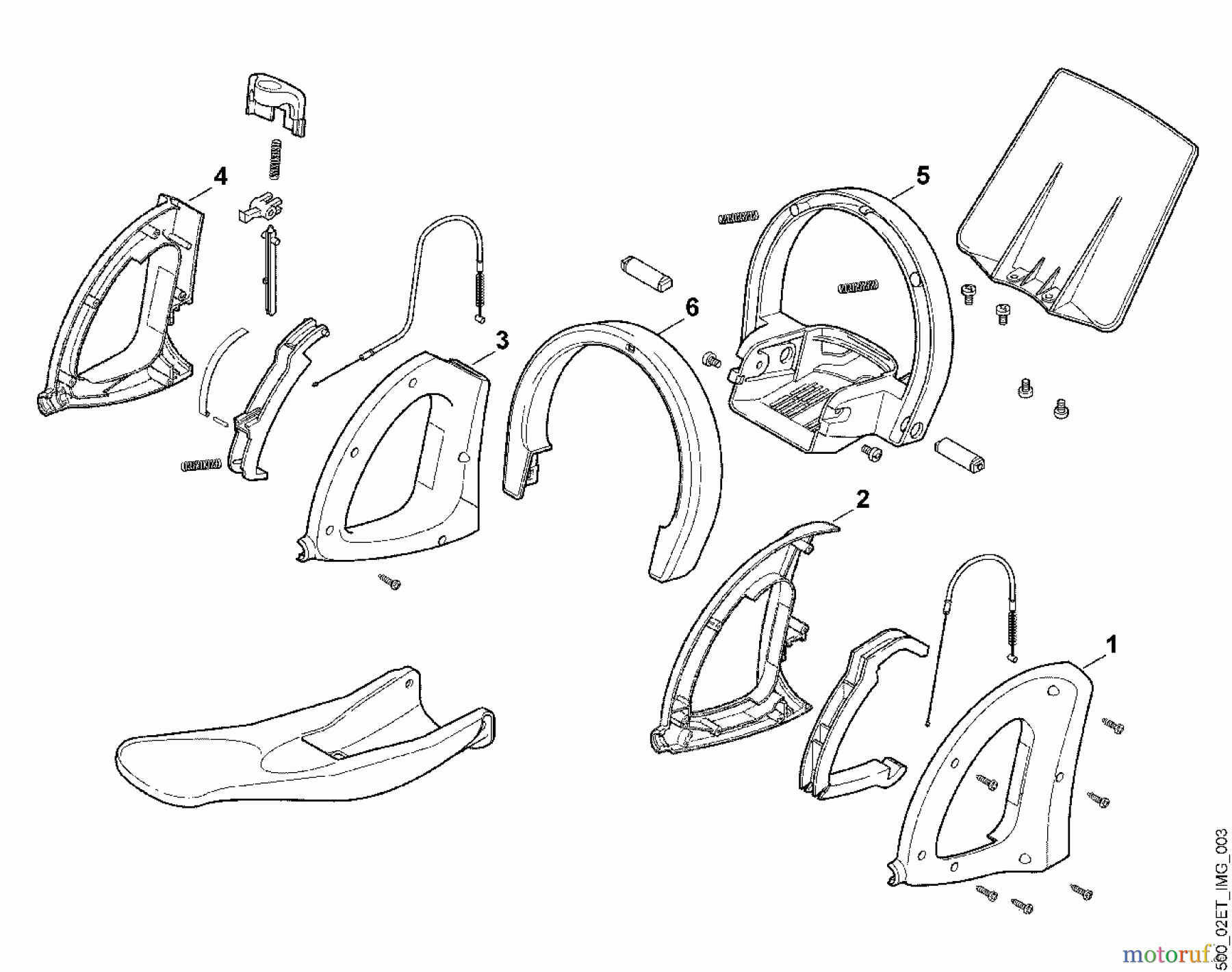  Viking Handgeführte Elektrogeräte Heckenscheren Elektro HE 600, HE 700 B1 - Bedienelemente (f. ältere Bauart)