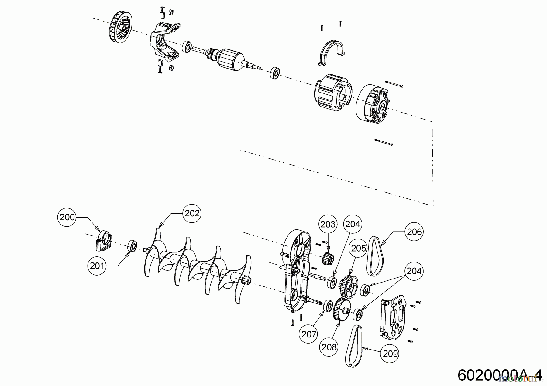 Wolf-Garten Elektrovertikutierer Campus 300 V 6020007 Serie A (2008) Keilriemen, Messerantrieb