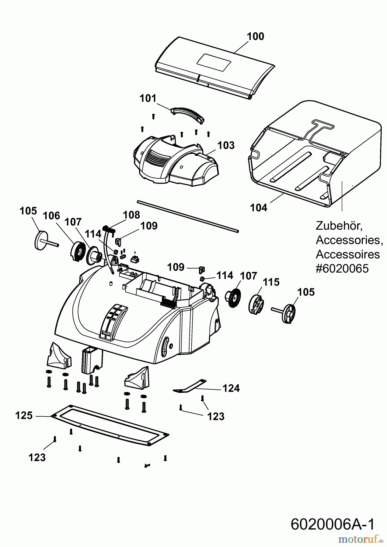 Wolf-Garten Elektrovertikutierer Campus 300 VK 6020006 Serie A (2008) Abdeckungen, Heckklappe