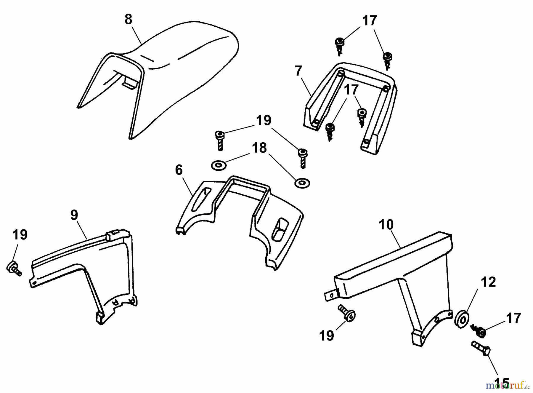 Wolf-Garten Scooter Scooter SV 4 6155000 Serie E (2008) Sitz, Verkleidungen