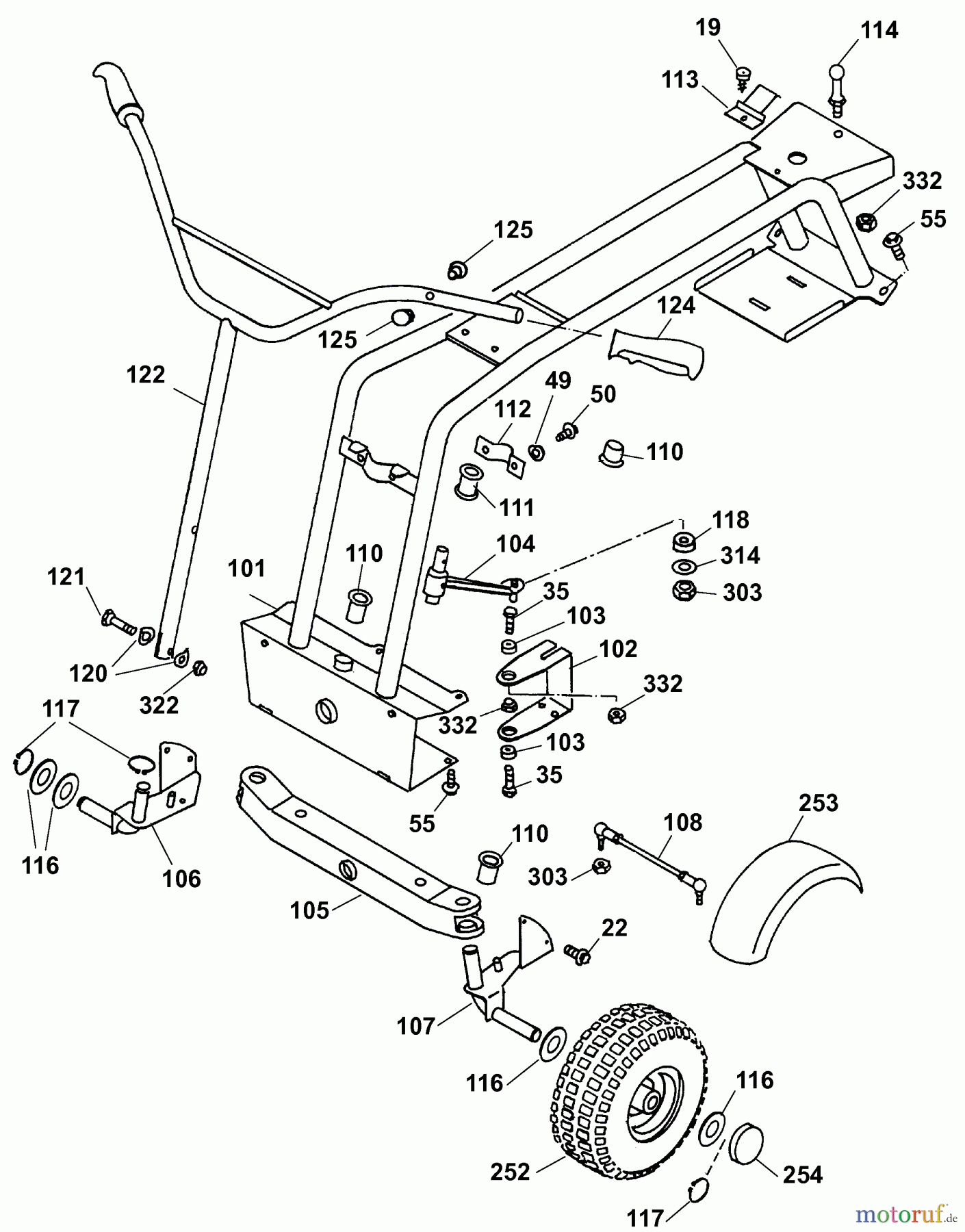 Wolf-Garten Scooter Scooter SV 4 6155000 Serie E  (2008) Lenkung, Oberrahmen