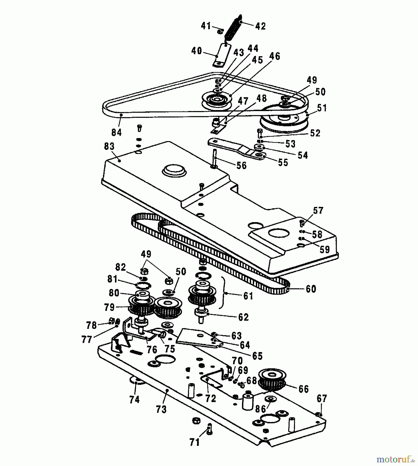 Wolf-Garten Rasentraktoren Trac OHV 7 6205000 Serie A (2001) Mähantrieb