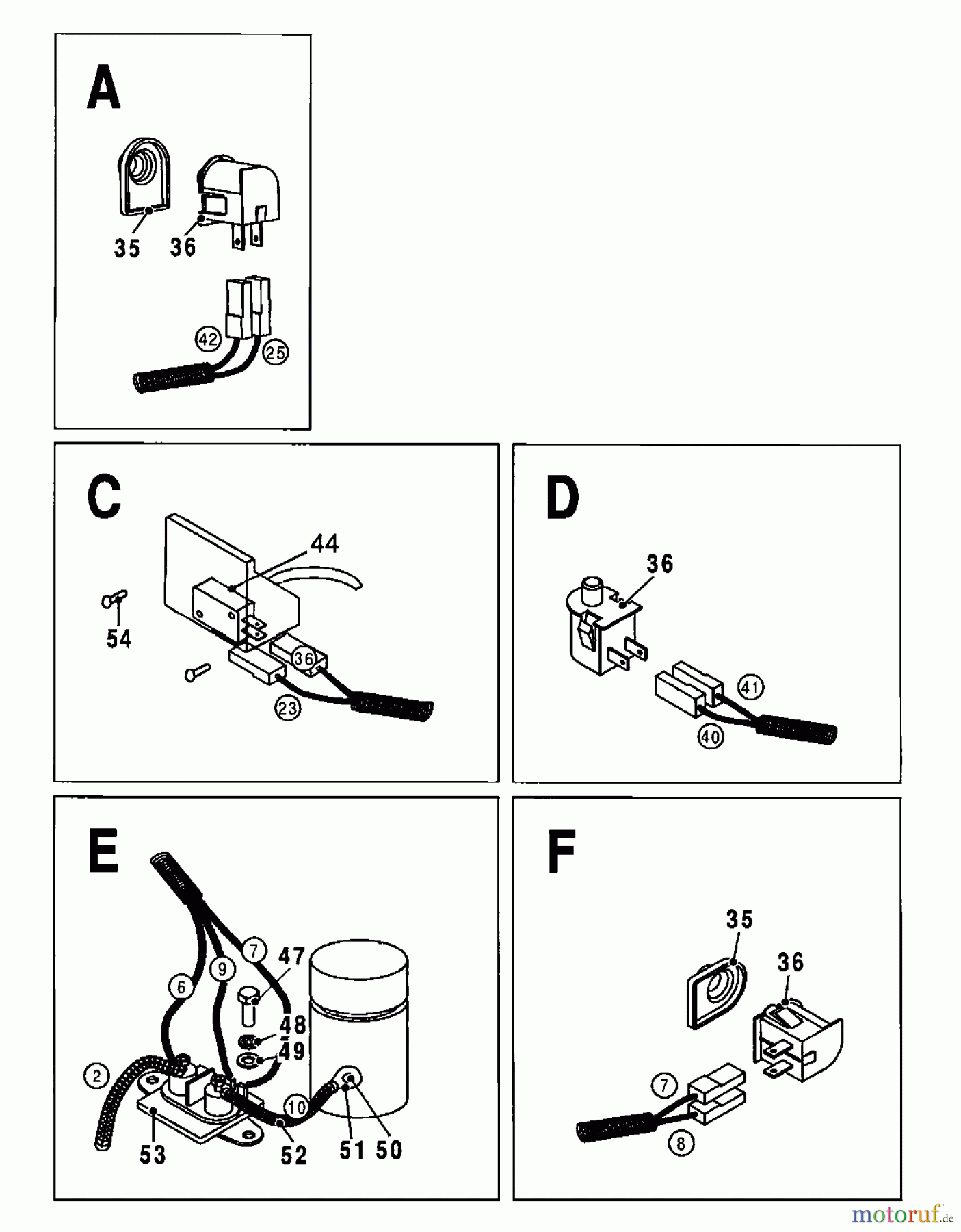 Wolf-Garten Rasentraktoren Trac OHV 7 6205000 Serie A (2001) Elektroteile