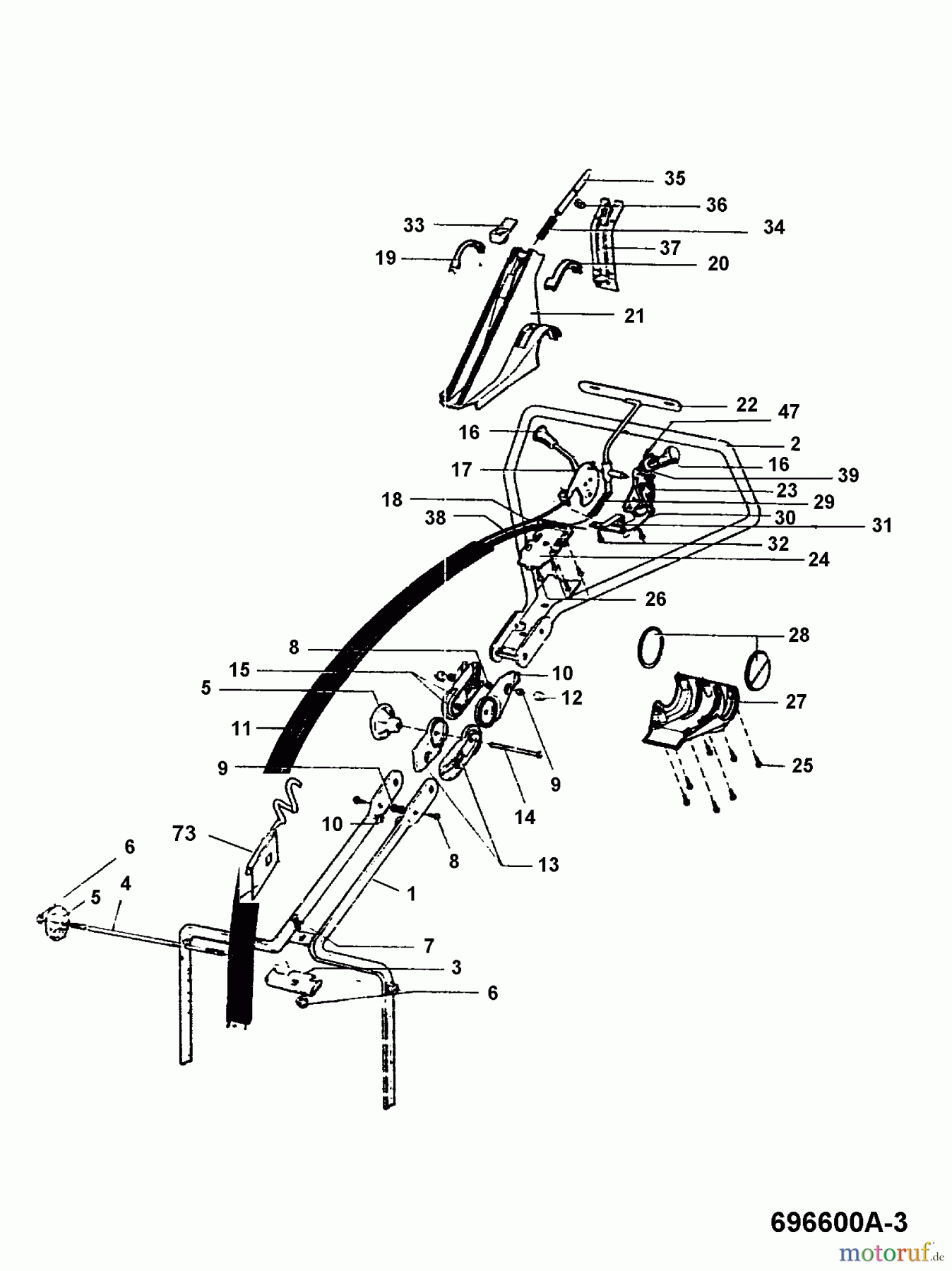 Wolf-Garten Motormäher mit Antrieb 6.46 BA 6966000 Serie A (1994) Holm