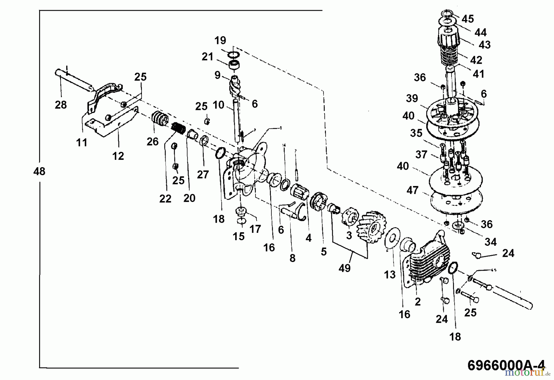 Wolf-Garten Motormäher mit Antrieb 6.46 BA 6966580 Serie A (1995) Getriebe