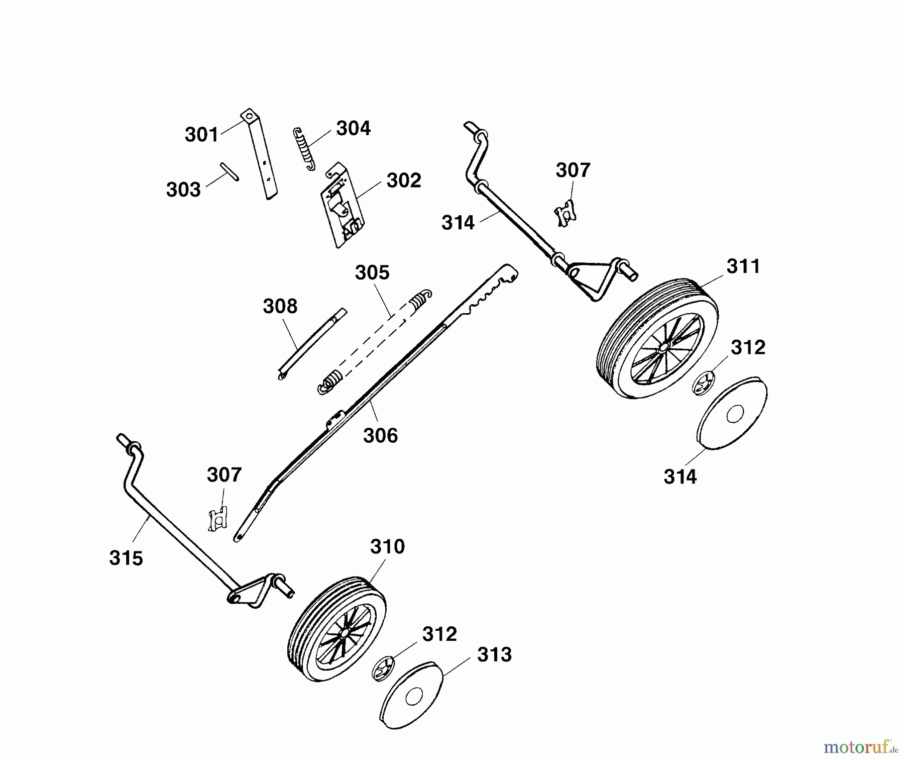  Wolf-Garten Elektromäher 6.40 E 4950000 Serie D  (2005) Höhenverstellung, Räder