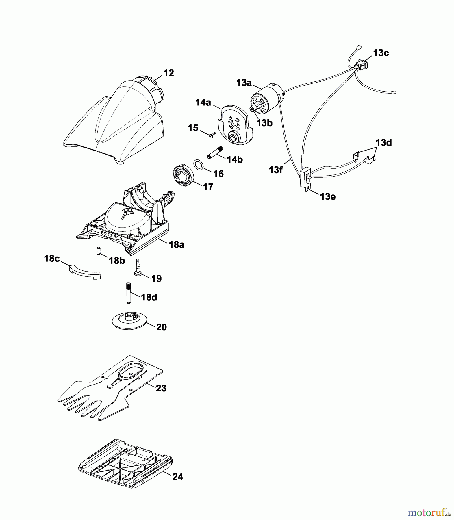  Wolf-Garten Akkuscheren Accu 60 7084680 Serie A  (2006) Drehkopf, Ladegerät, Messer