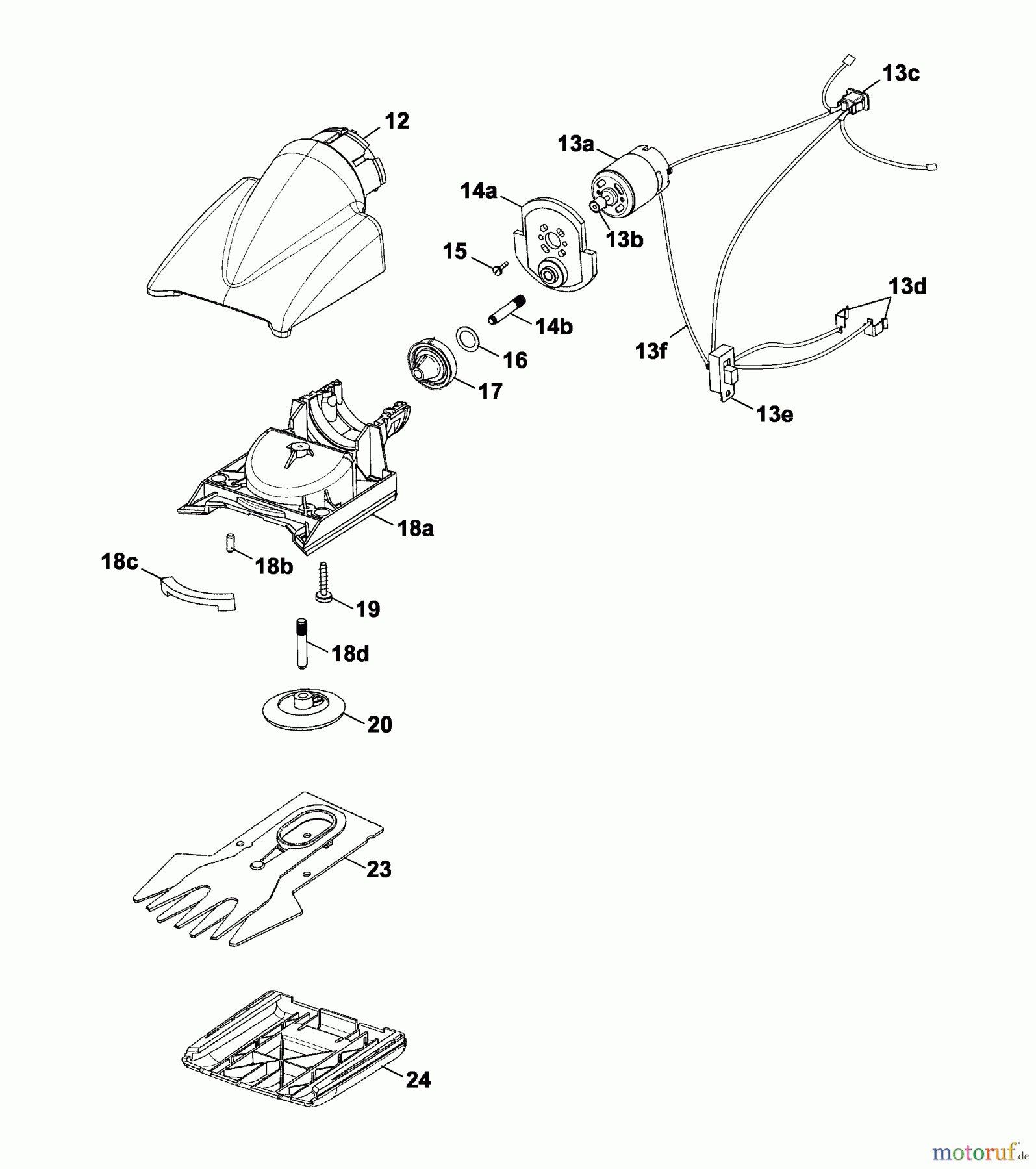 Wolf-Garten Akkuscheren Accu 60 7084682 Serie A (2006) Drehkopf, Ladegerät, Messer
