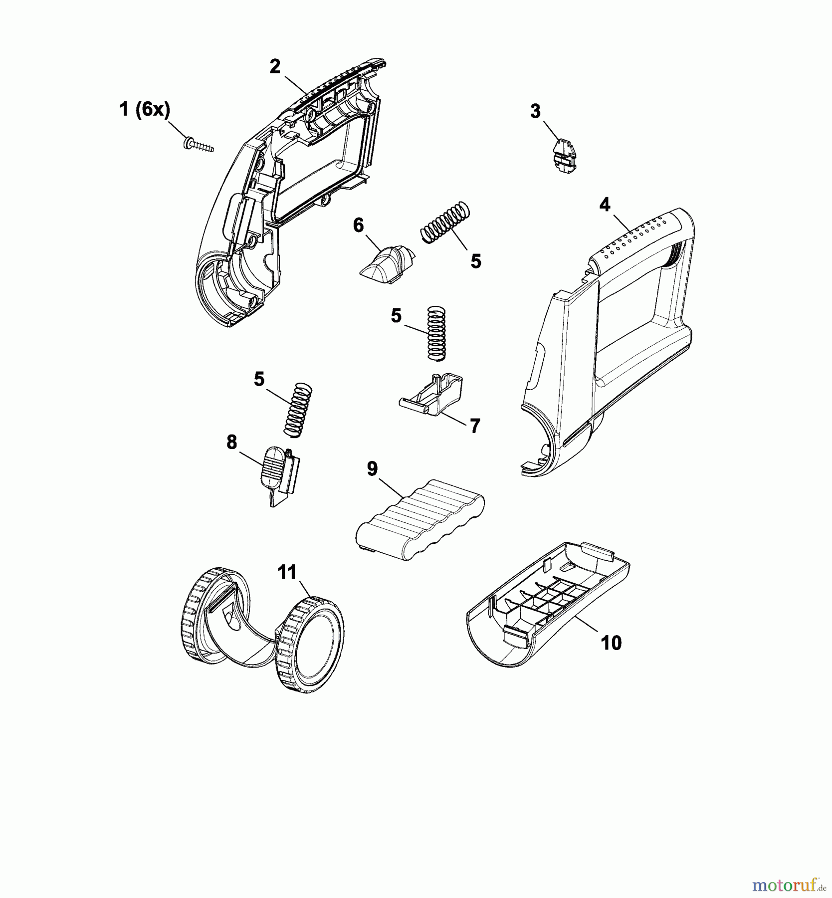Wolf-Garten Akkuscheren Accu 60 7085002 Serie B-D (2005) Batterie, Räder
