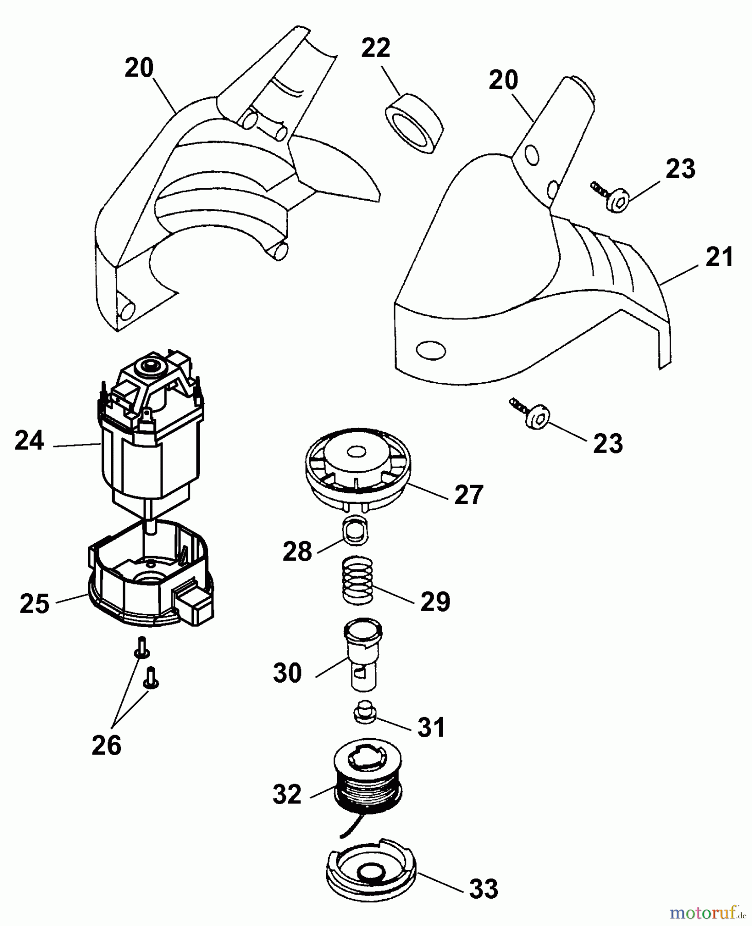 Wolf-Garten Elektrotrimmer RQ 250 7126000 Serie K (2008) Elektromotor, Fadenspule