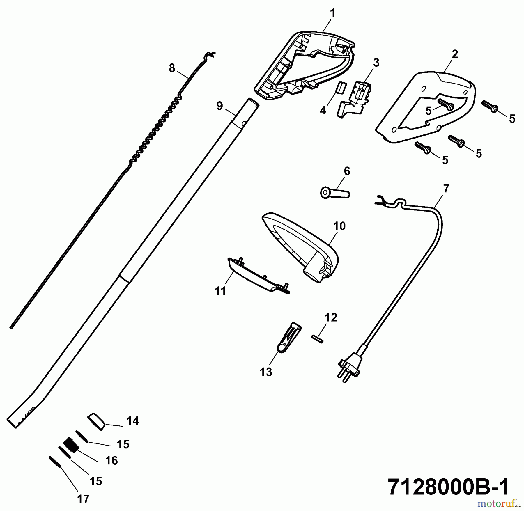 Wolf-Garten Elektrotrimmer GT 830 7128000 Serie B (2008) Holm