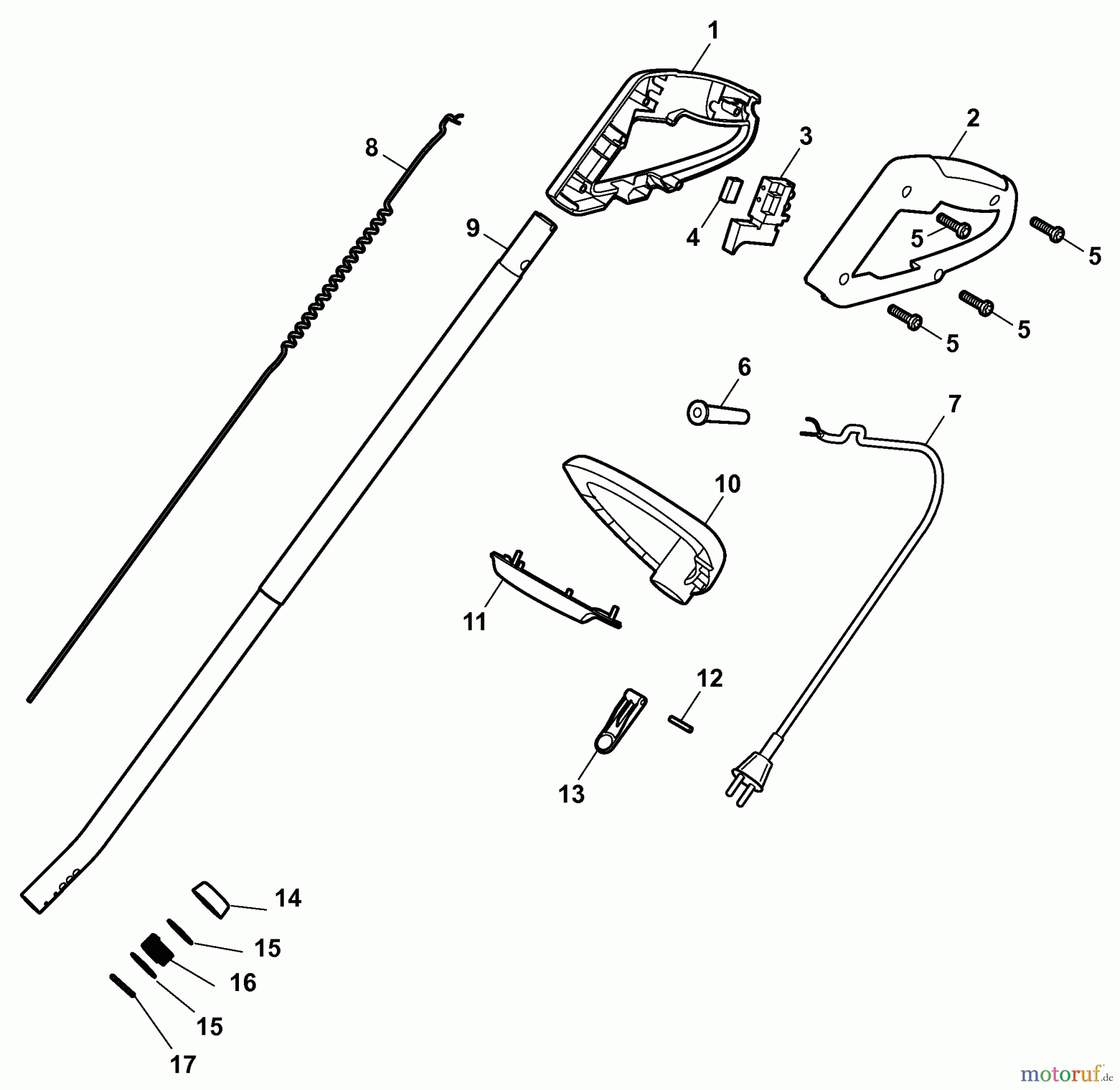 Wolf-Garten Elektrotrimmer GT 830 7128003 Serie B (2008) Holm