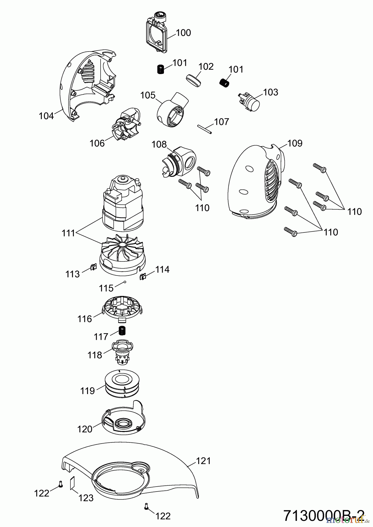 Wolf-Garten Elektrotrimmer GT 844 XC 7130006 Serie C (2006) Elektromotor, Fadenspule