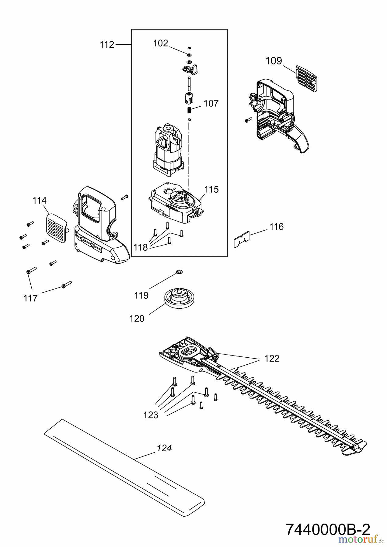  Wolf-Garten Heckenscheren HSE 45 V 7440000 Serie B  (2010) Elektromotor, Messer