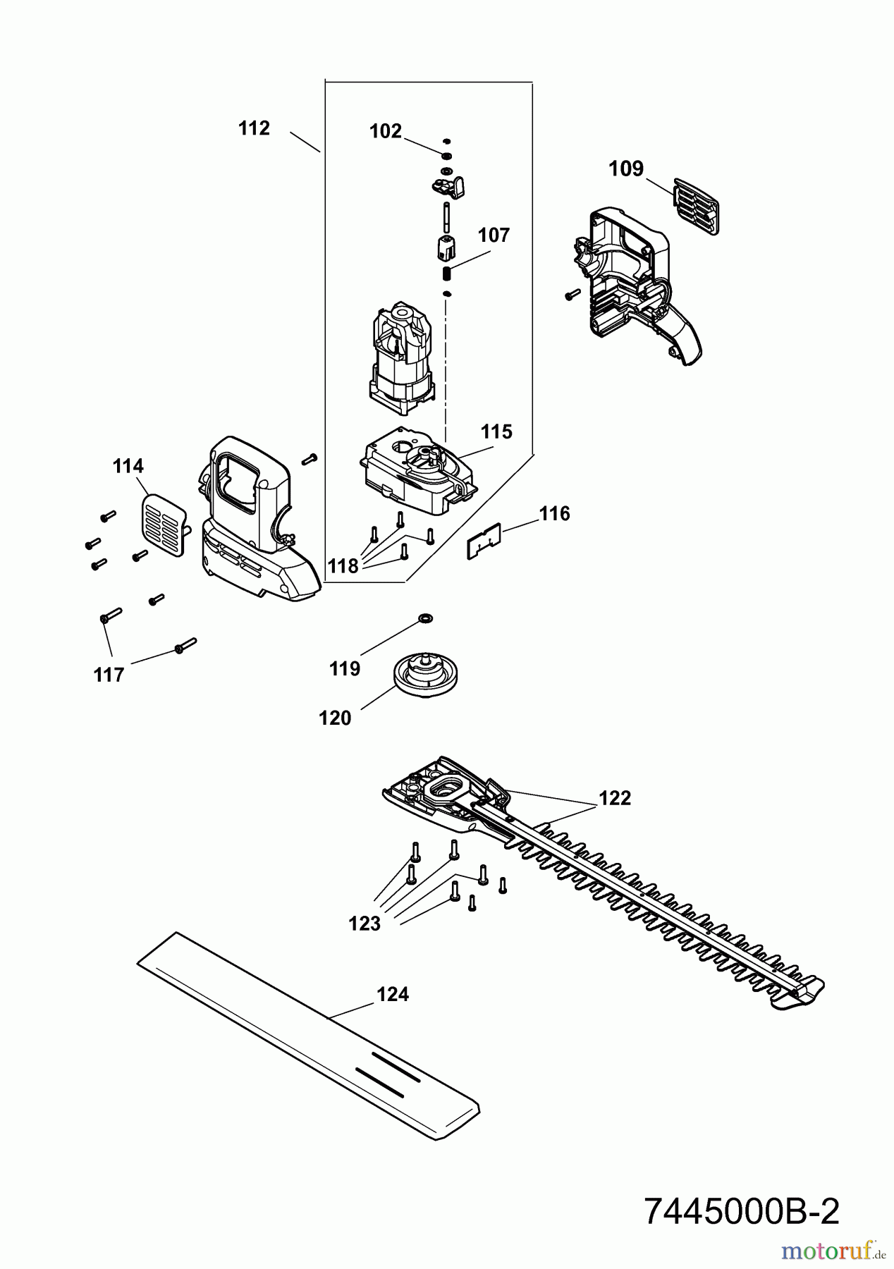  Wolf-Garten Heckenscheren HSE 55 V 7445003 Serie B  (2008) Elektromotor, Messer