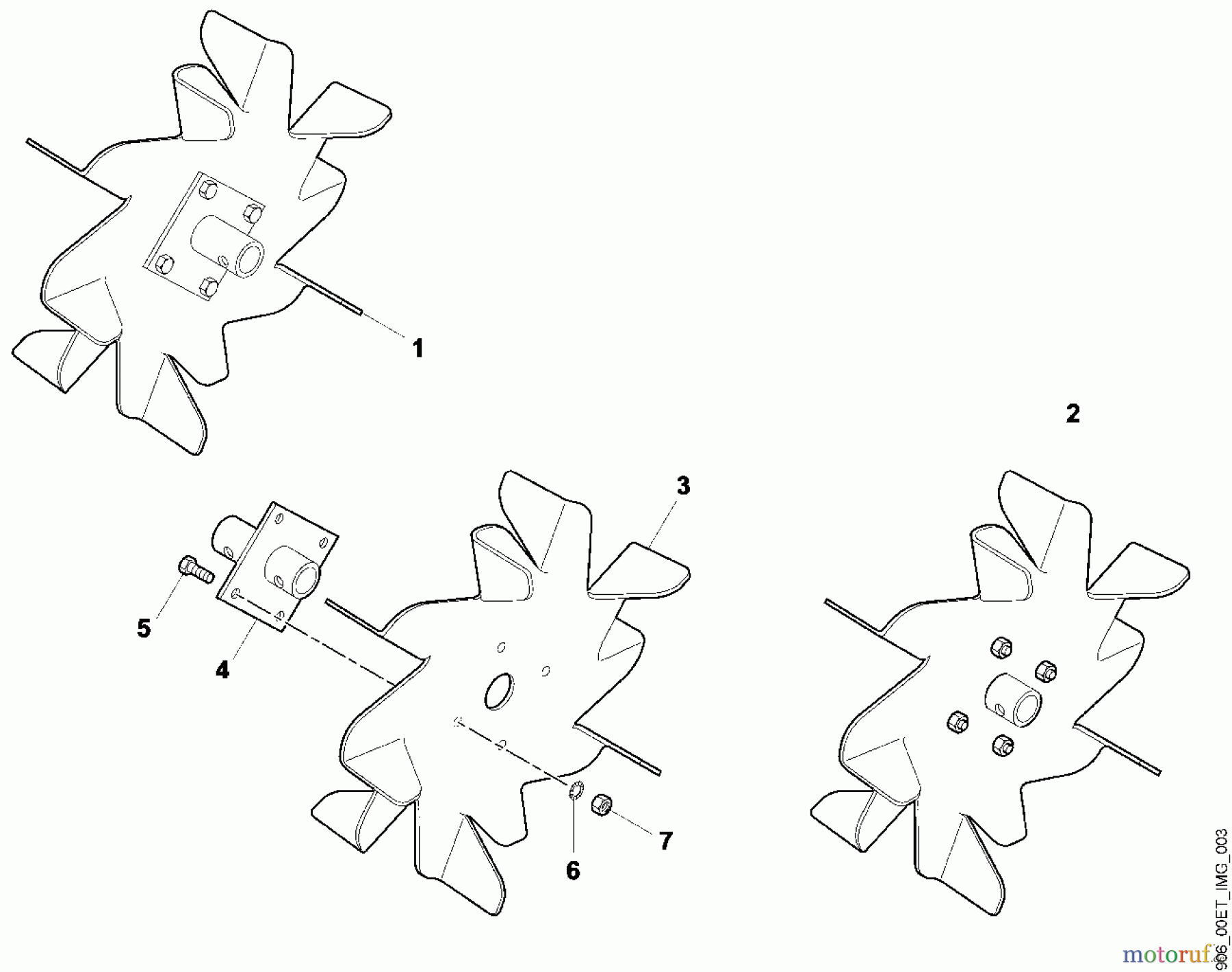  Viking Motorgartengeräte Zubehör Motorhacken ARO 500 Eisenräder A - Eisenräder