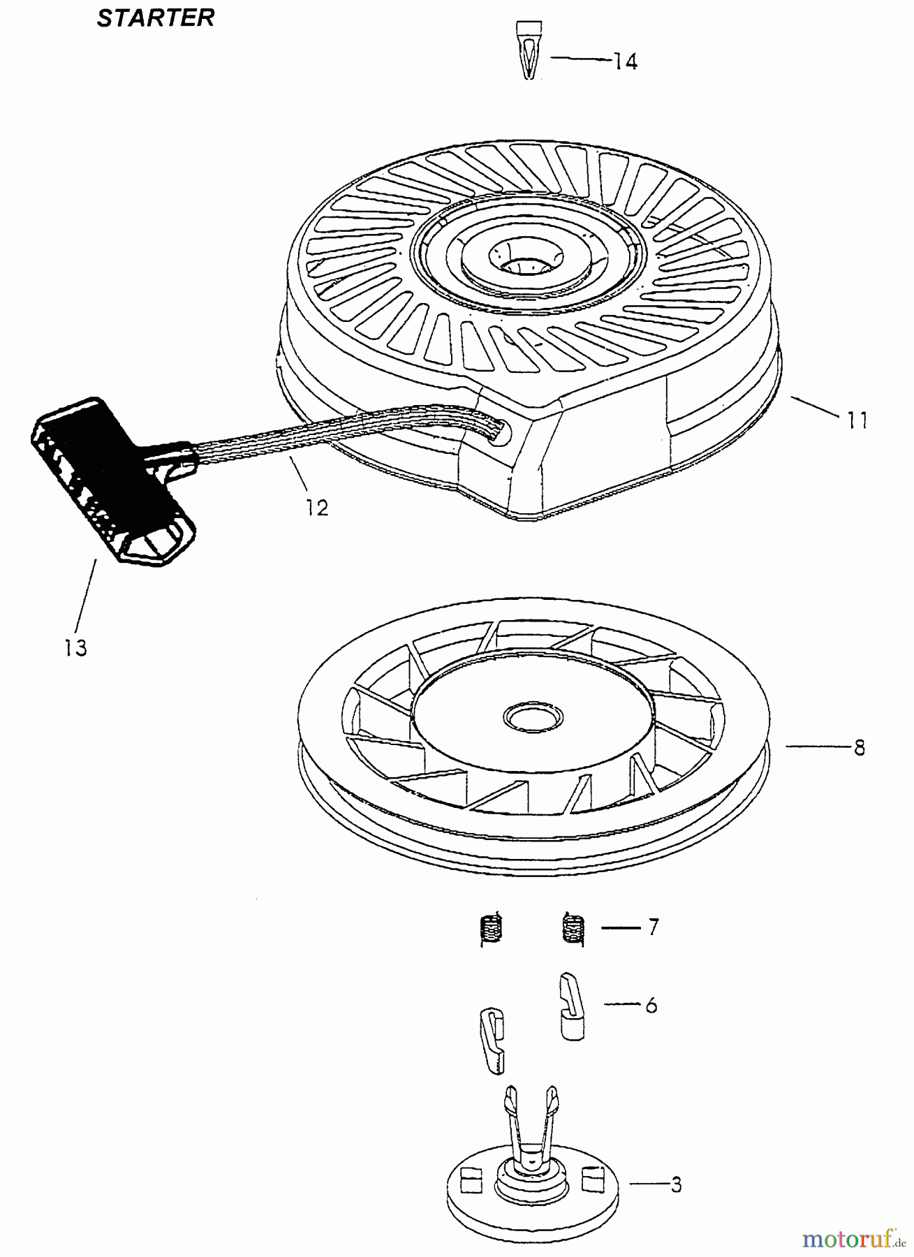 Wolf-Garten Benzinmotoren Tecumseh VLV 60 2032060 (1998) Reversierstarter