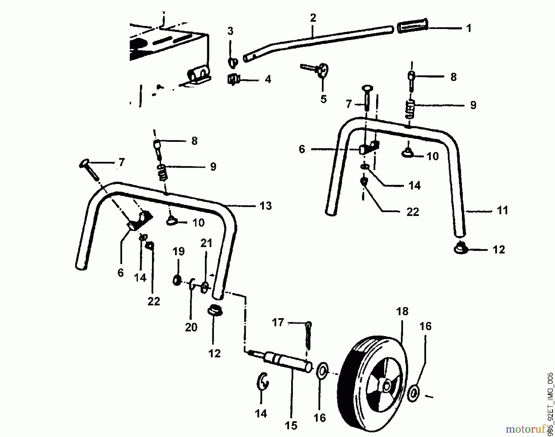 Viking Häcksler Elektro AD 4064 S C - Fahrwerk