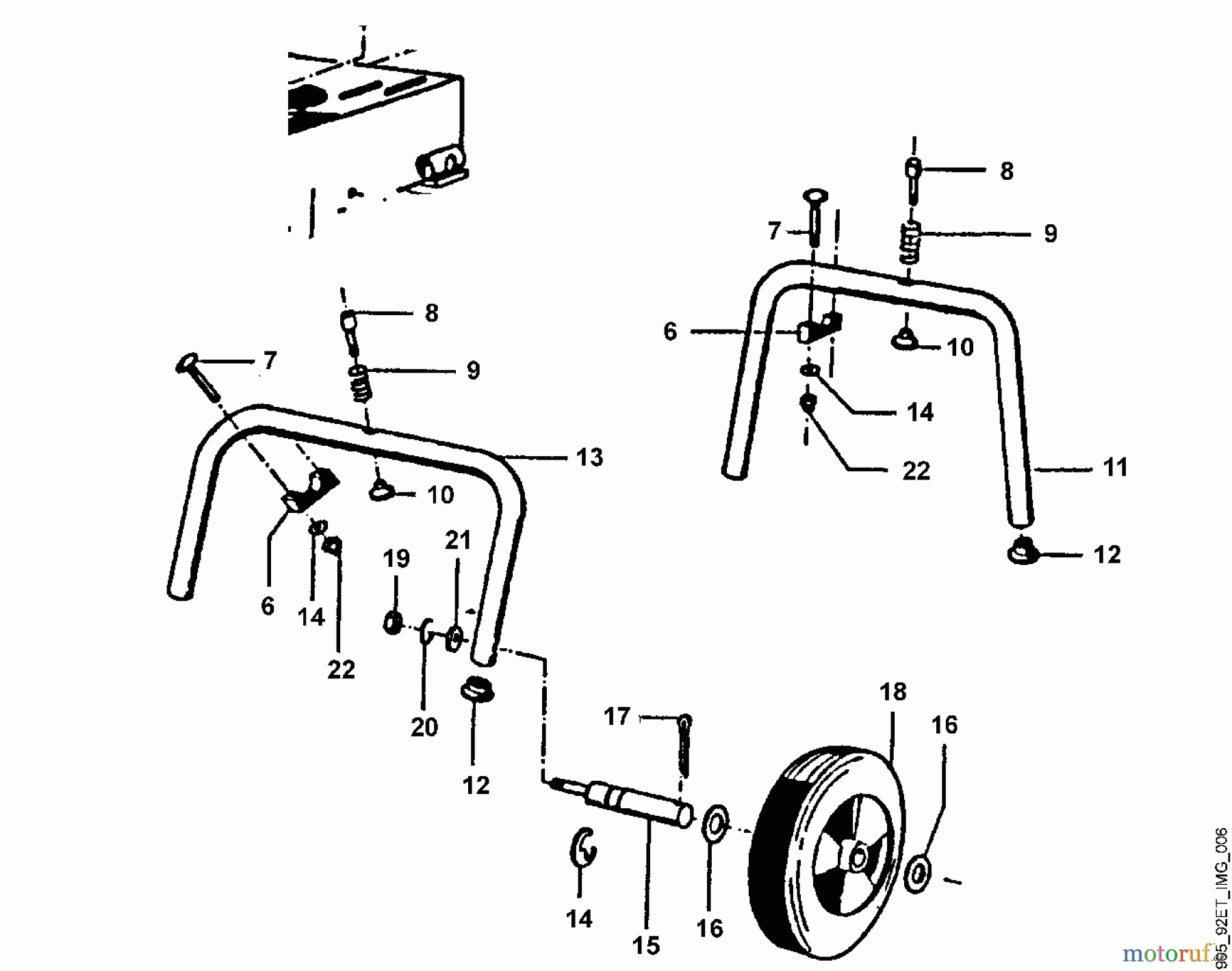Viking Häcksler Zapfwellenantrieb AZ 4000 S C - Fahrwerk