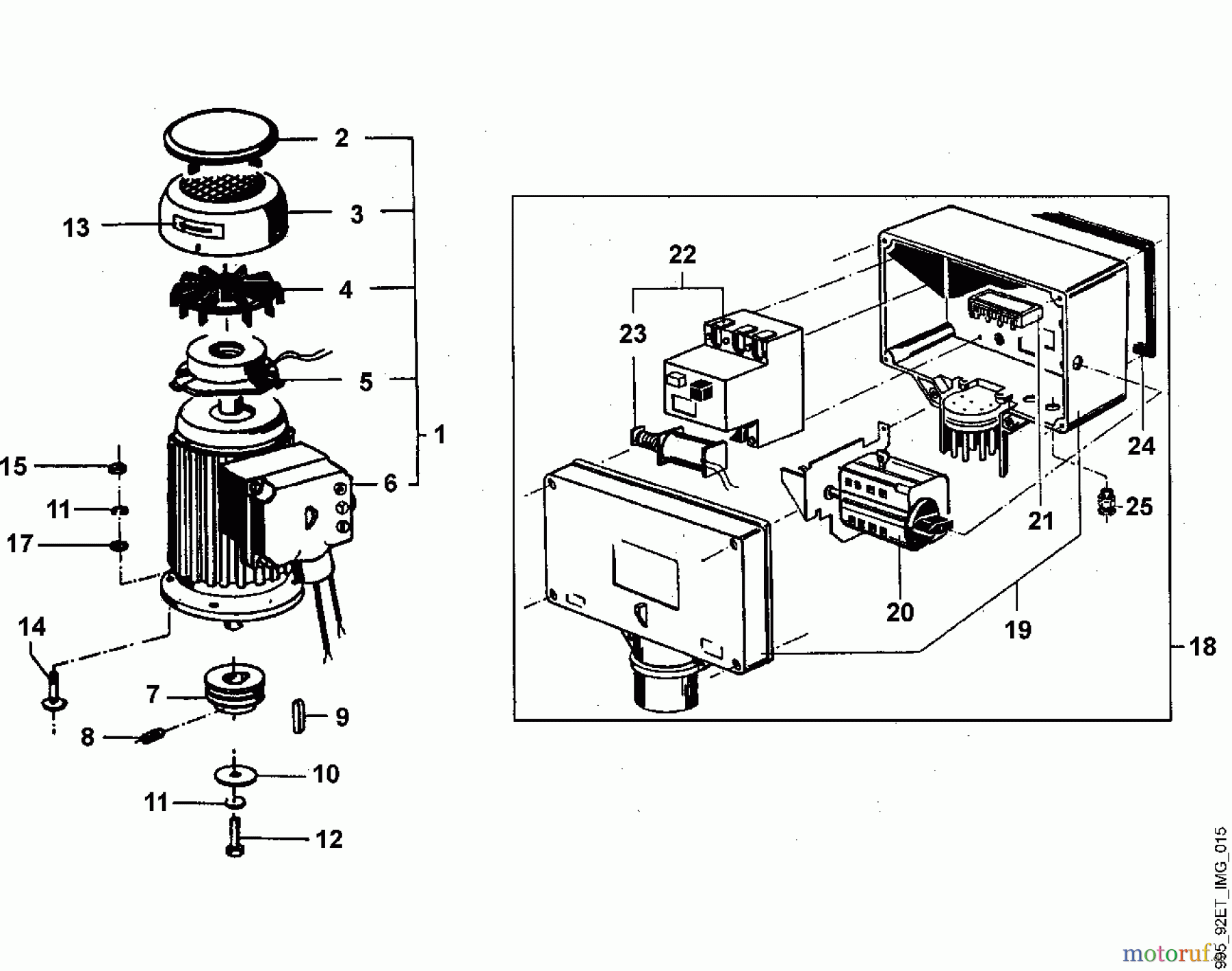Viking Häcksler Elektro AD 4064 S F - Motor, Schalter