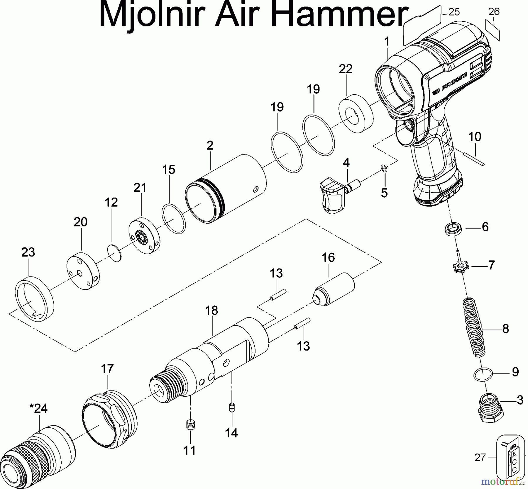 MAC POWER TOOLS AIR HAMMER - MAC MPH1931 Seite 1