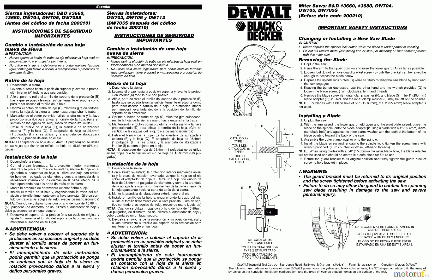 DEWALT HOLZARBEITEN  Gehrungssägen 12IN COMPOUND MITER SAW DW705S Seite 2