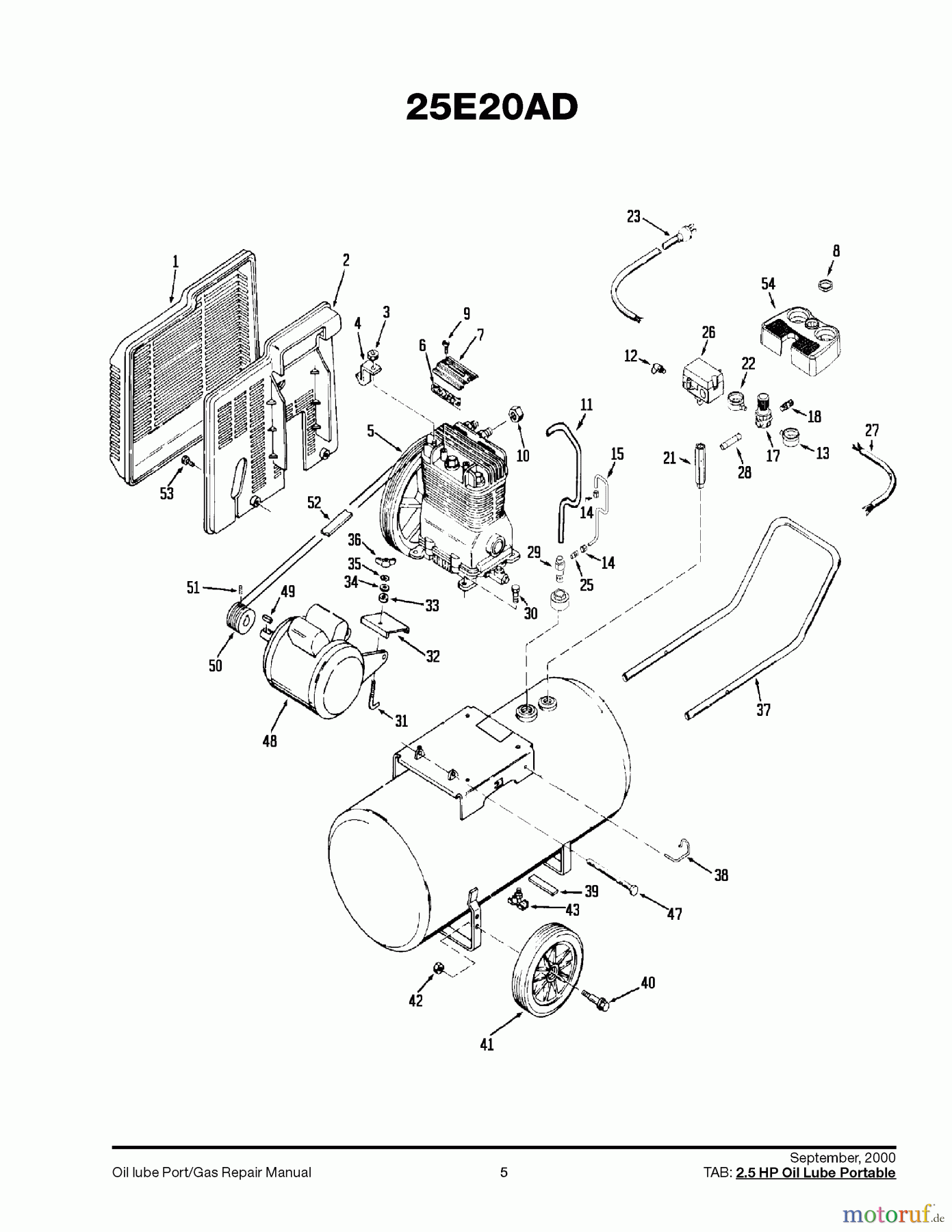  OEM Black und Decker Divers A 2.5HP 20G HP OL 1STG 12 IR25E20AD Seite 1