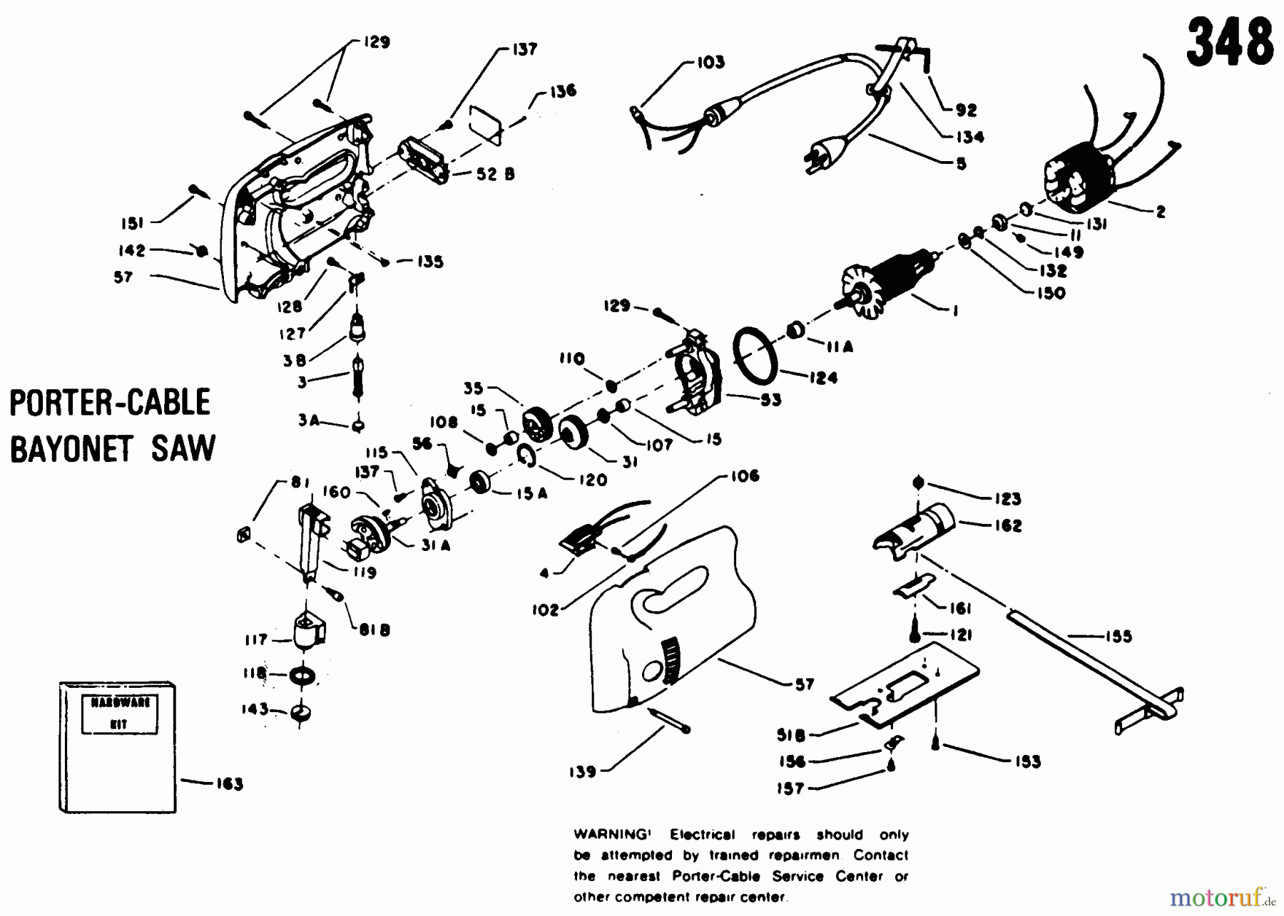PORTER CABLE Divers BAYONET SAW J-348 Seite 1