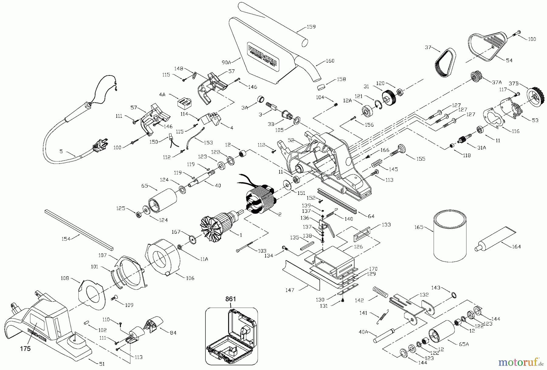 PORTER CABLE Divers 4 X 24 VS BELT SNDR 362VS Seite 1