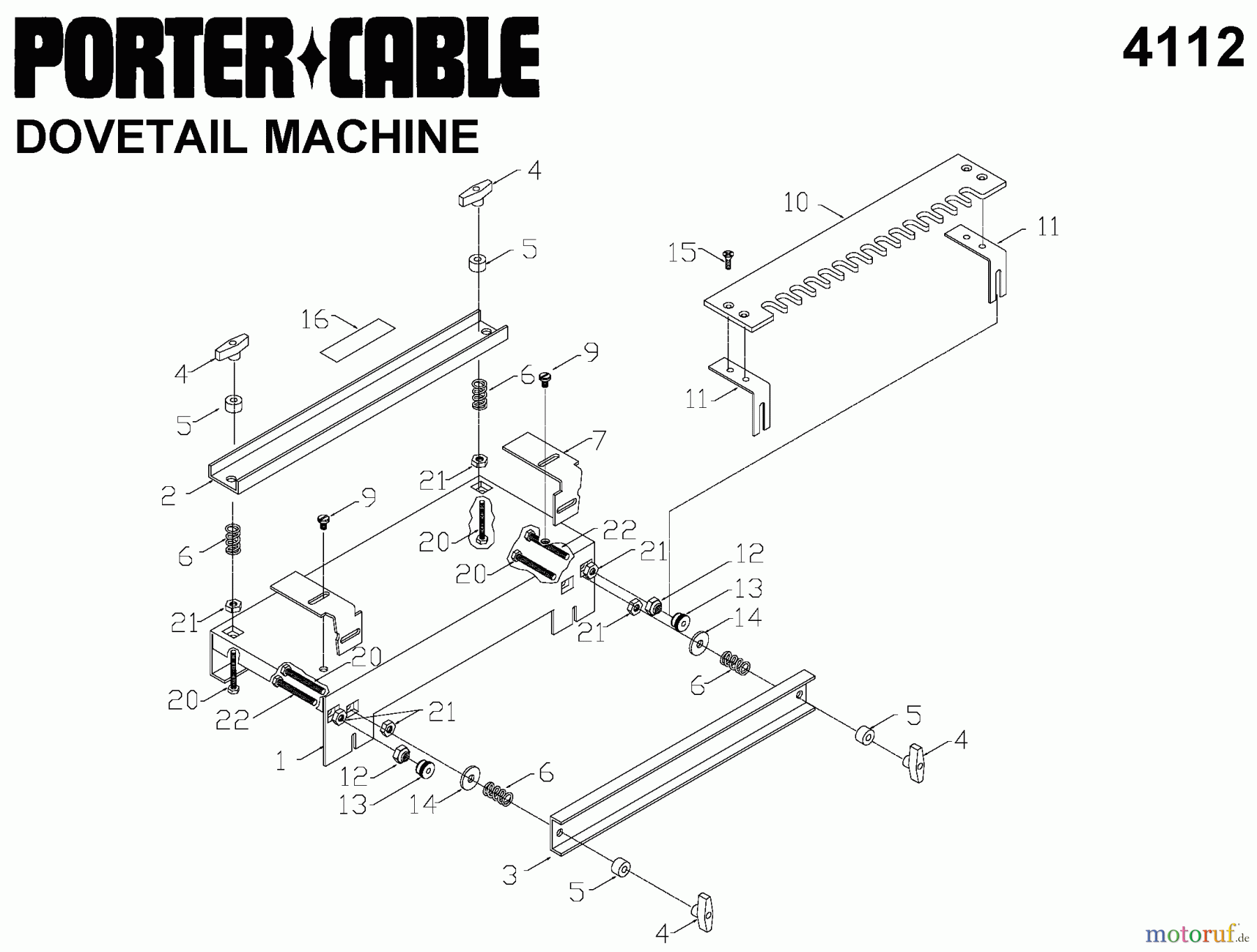 PORTER CABLE Divers 12IN DOVETAIL TEMPLET 4112 Seite 1