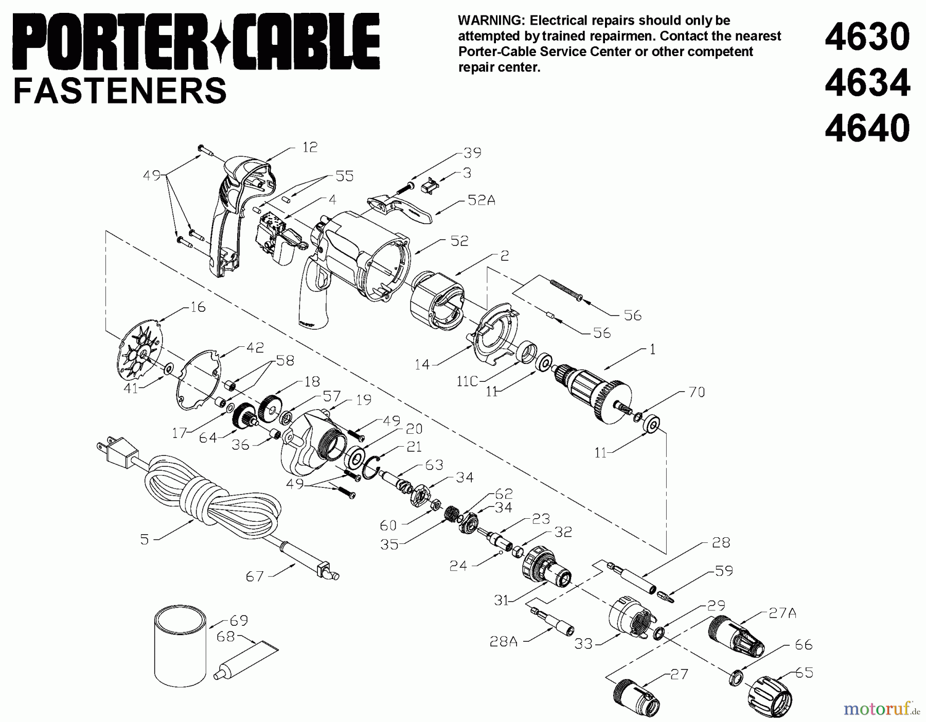 PORTER CABLE Divers 23312 4634 Seite 1