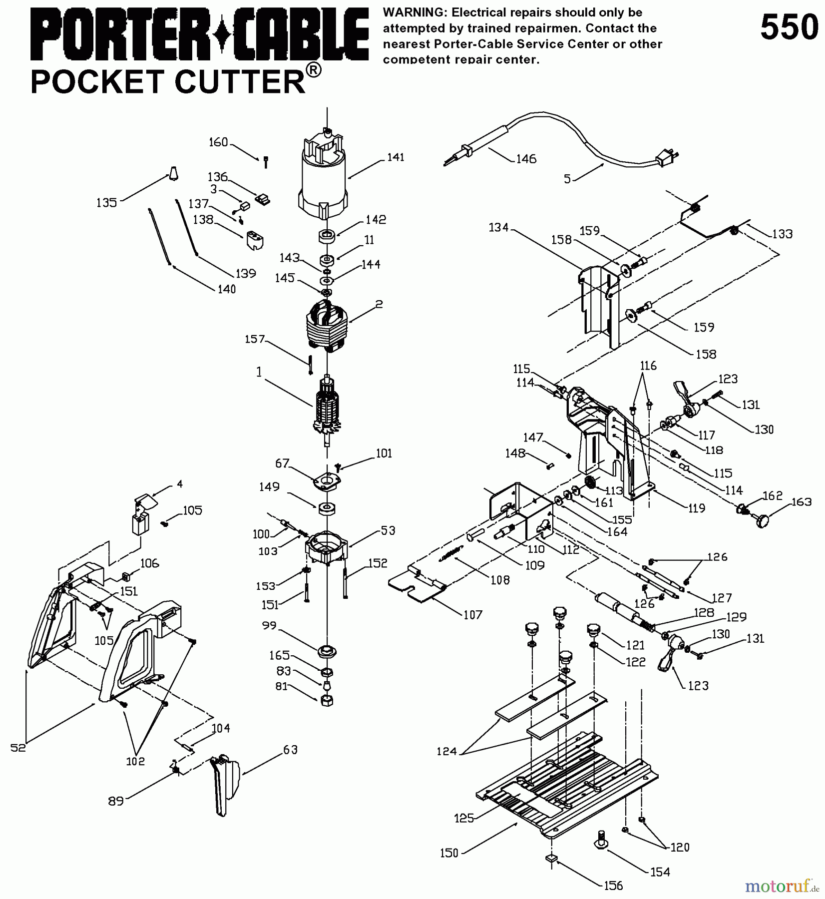 PORTER CABLE Divers TASCHENMESSER J-550 Seite 1