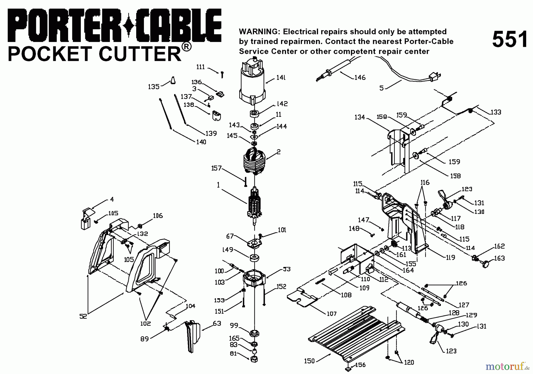  PORTER CABLE Divers TASCHENMESSER 551 Seite 1