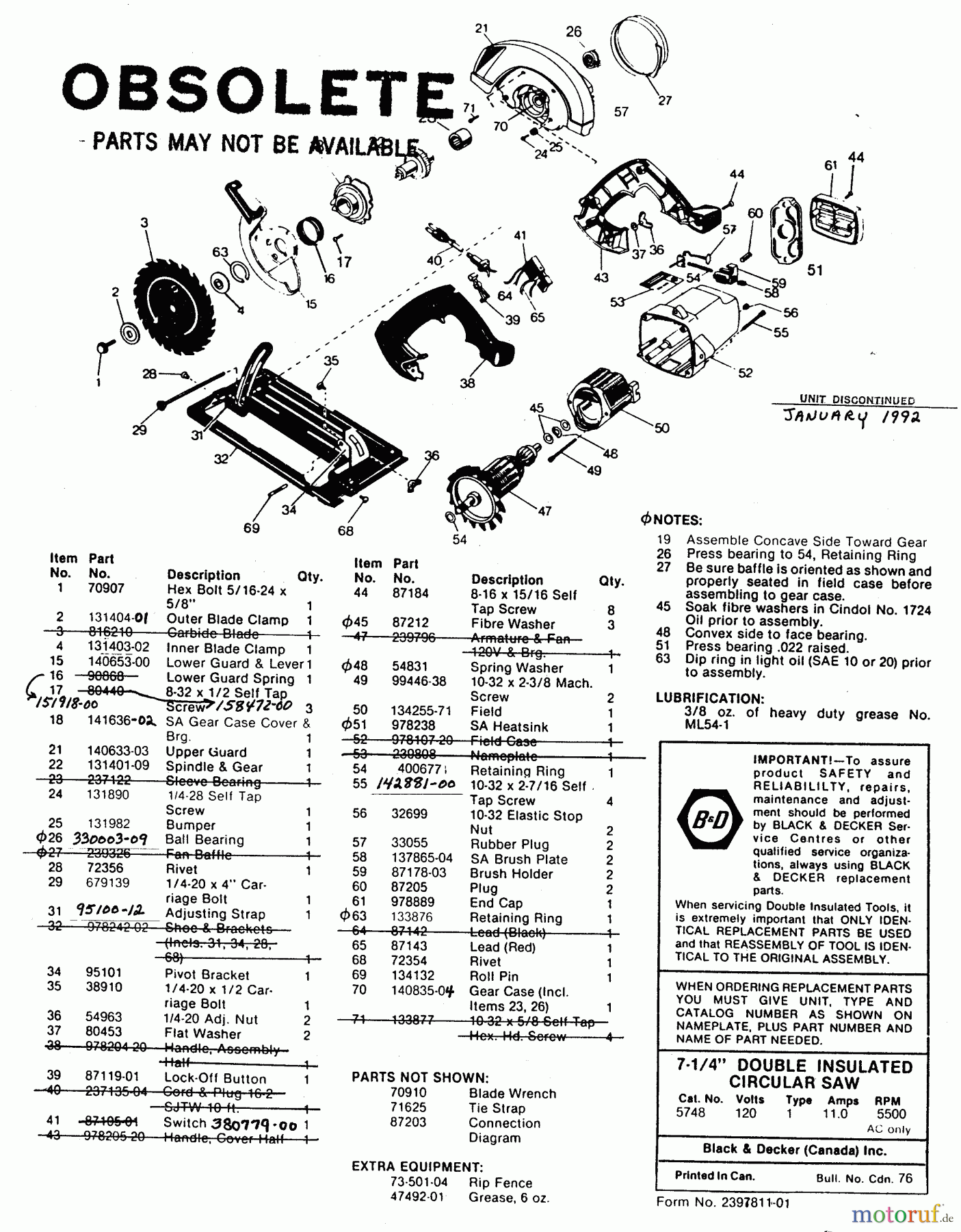 BLACK+DECKER Divers 7 1/4 CIRCULAR SAW 5748 Seite 2