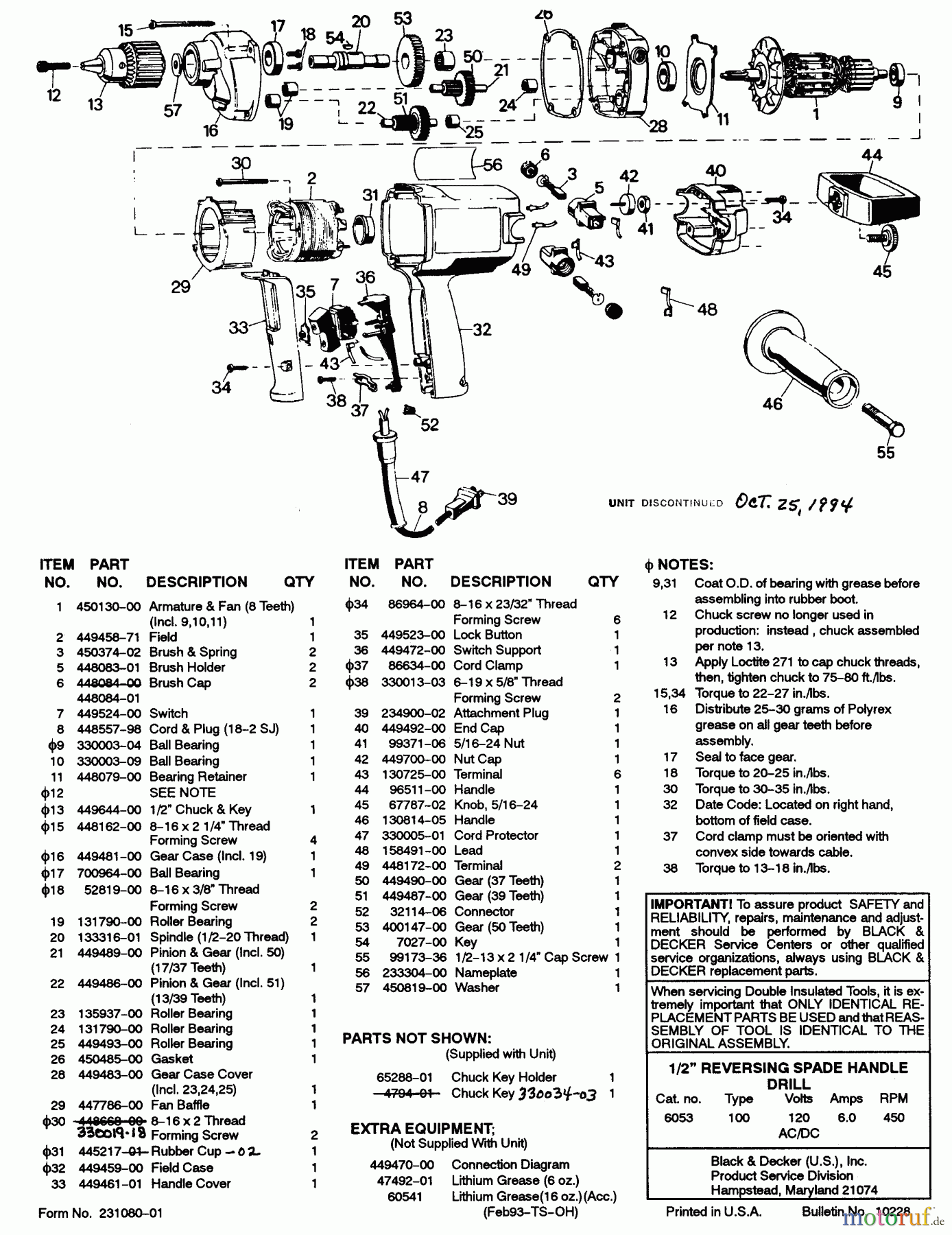 BLACK+DECKER PROFESSIONELL BOHRER, MAGNETBOHRMASCHINE, GEWINDESCHNEIDER 1/2 REV.SPDE.HDLE.DR.(CC) 6053 Seite 1