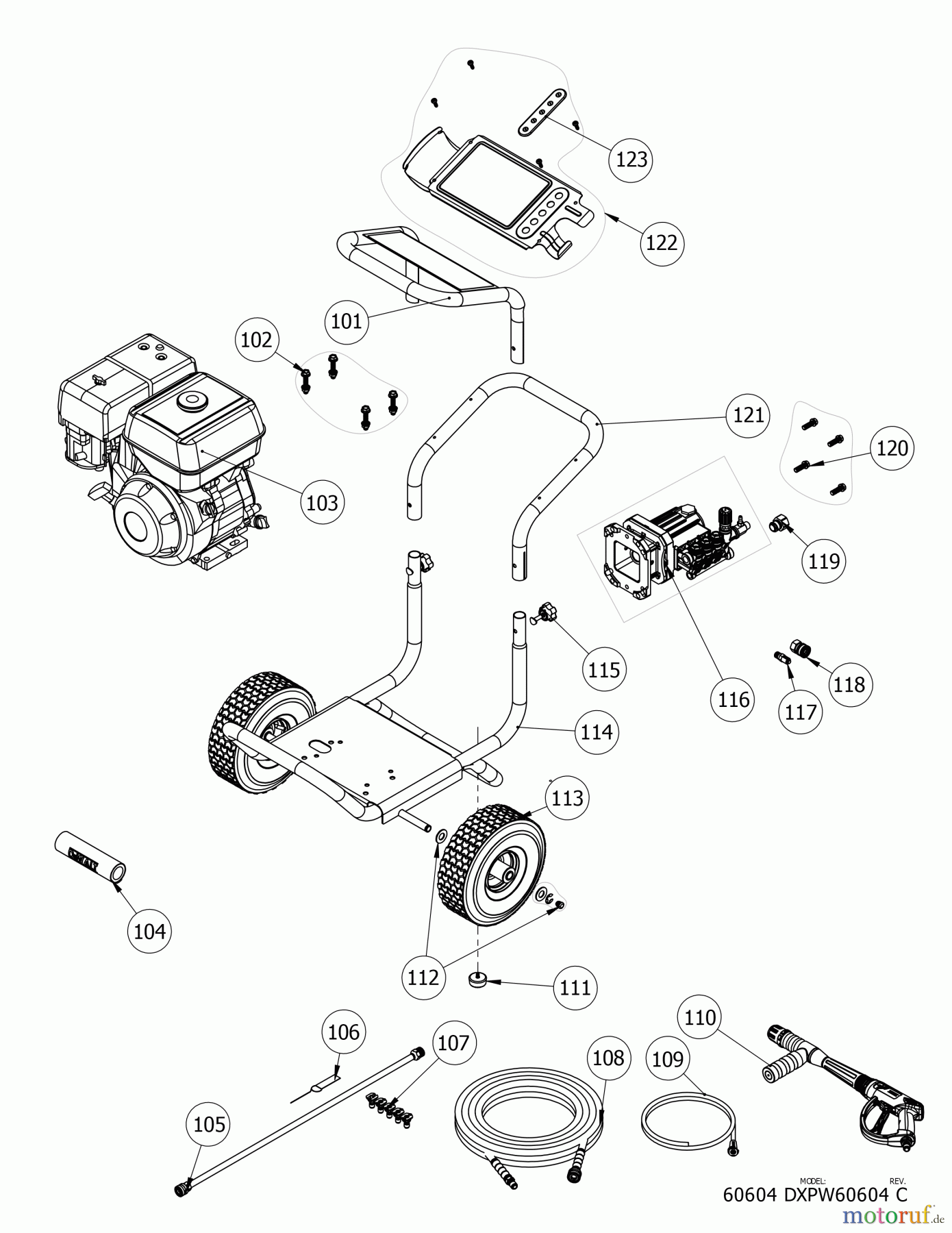 DEWALT Divers GAS PRESSURE WASHER DXPW60604 Seite 4