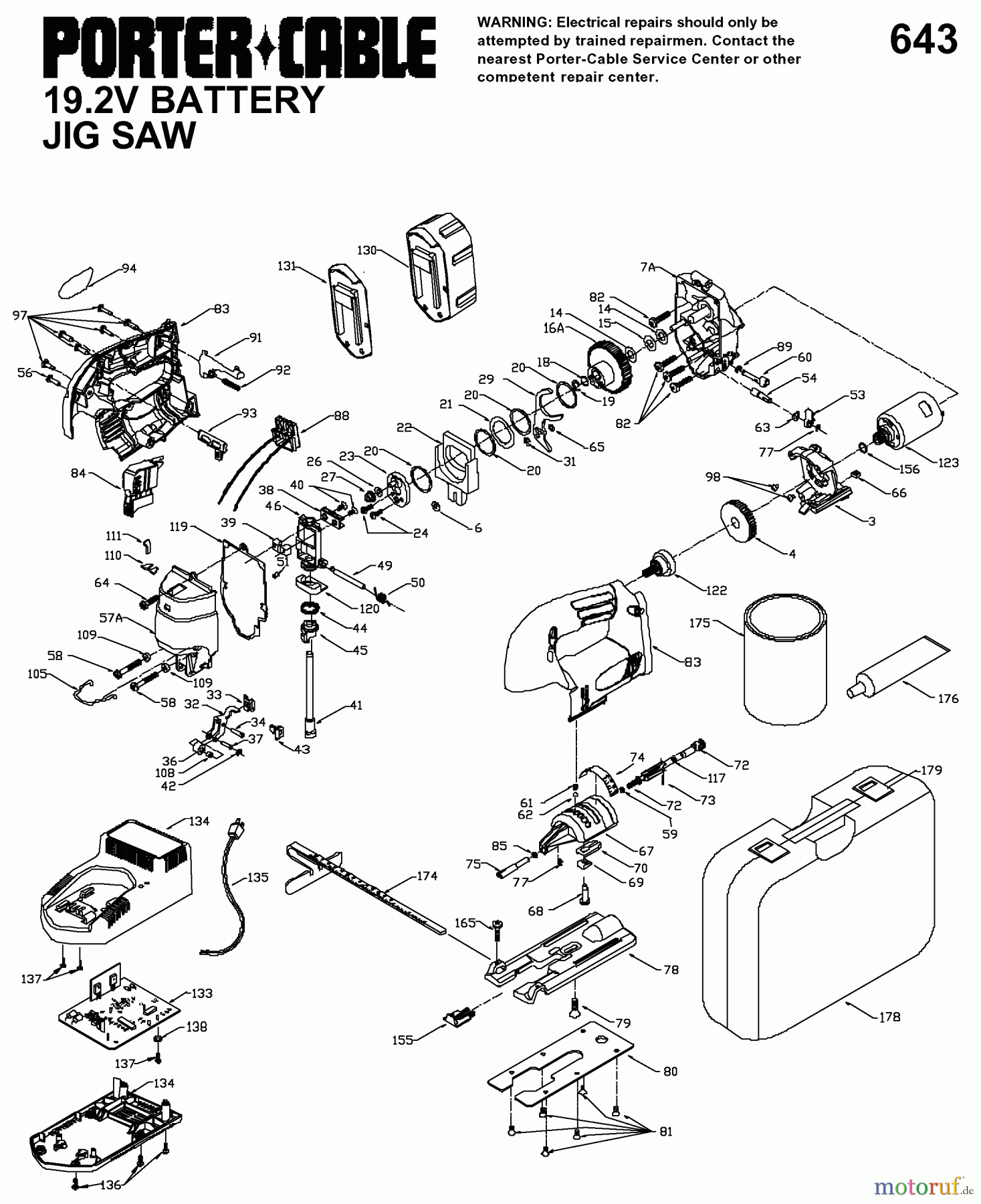 PORTER CABLE Divers 19.2V JIGSAW 643 Seite 1