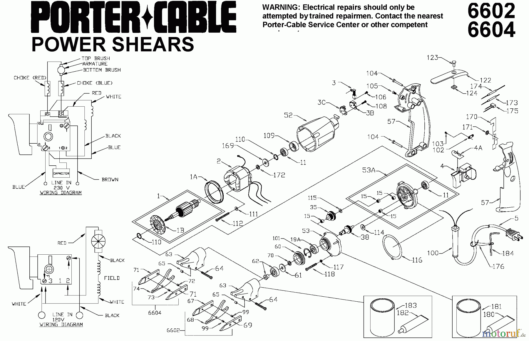 PORTER CABLE Divers CEMENT SIDING SHEAR 6604 Seite 1