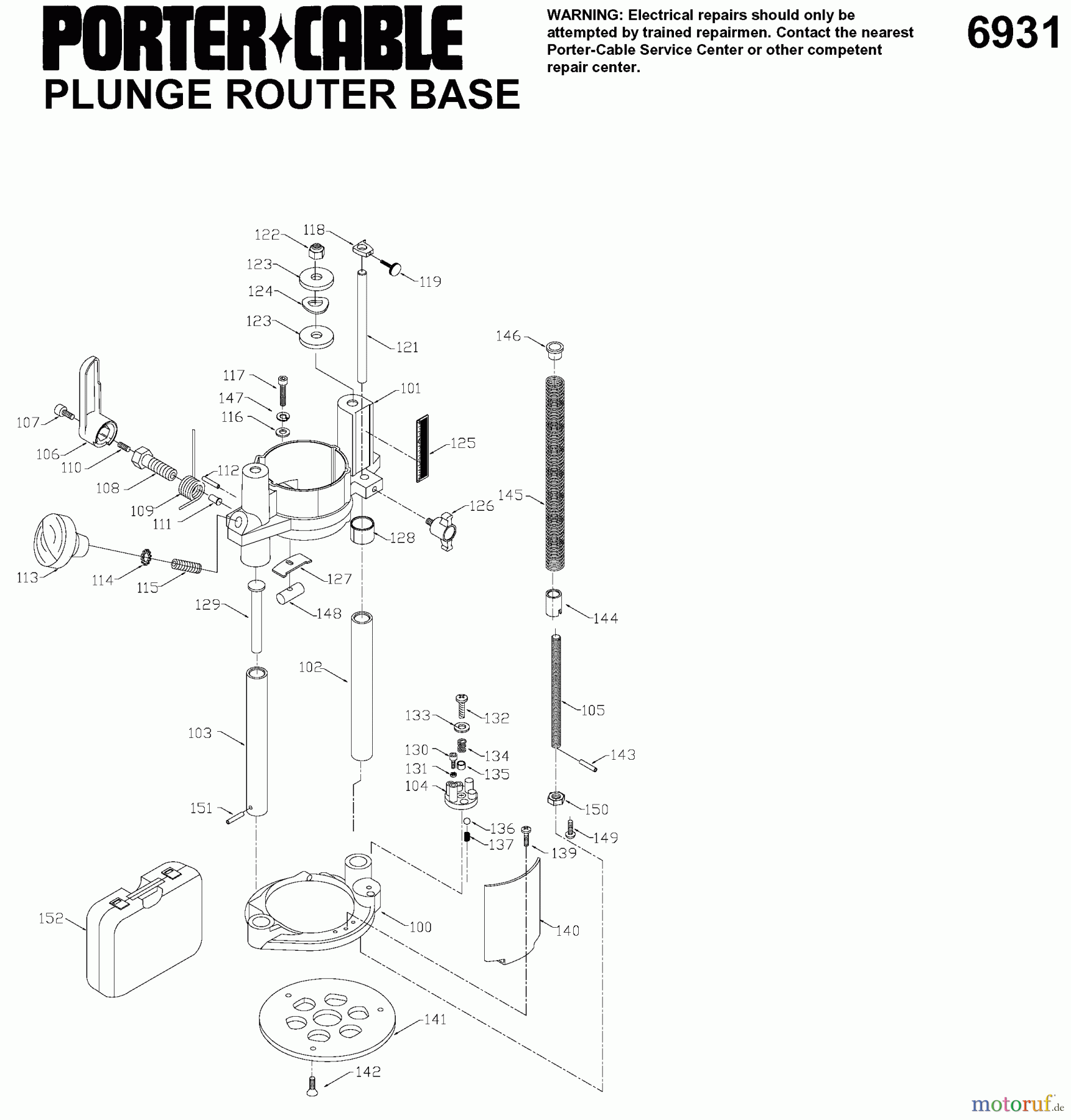  PORTER CABLE Divers PLUNGE BASE ROUTER 693 Seite 1