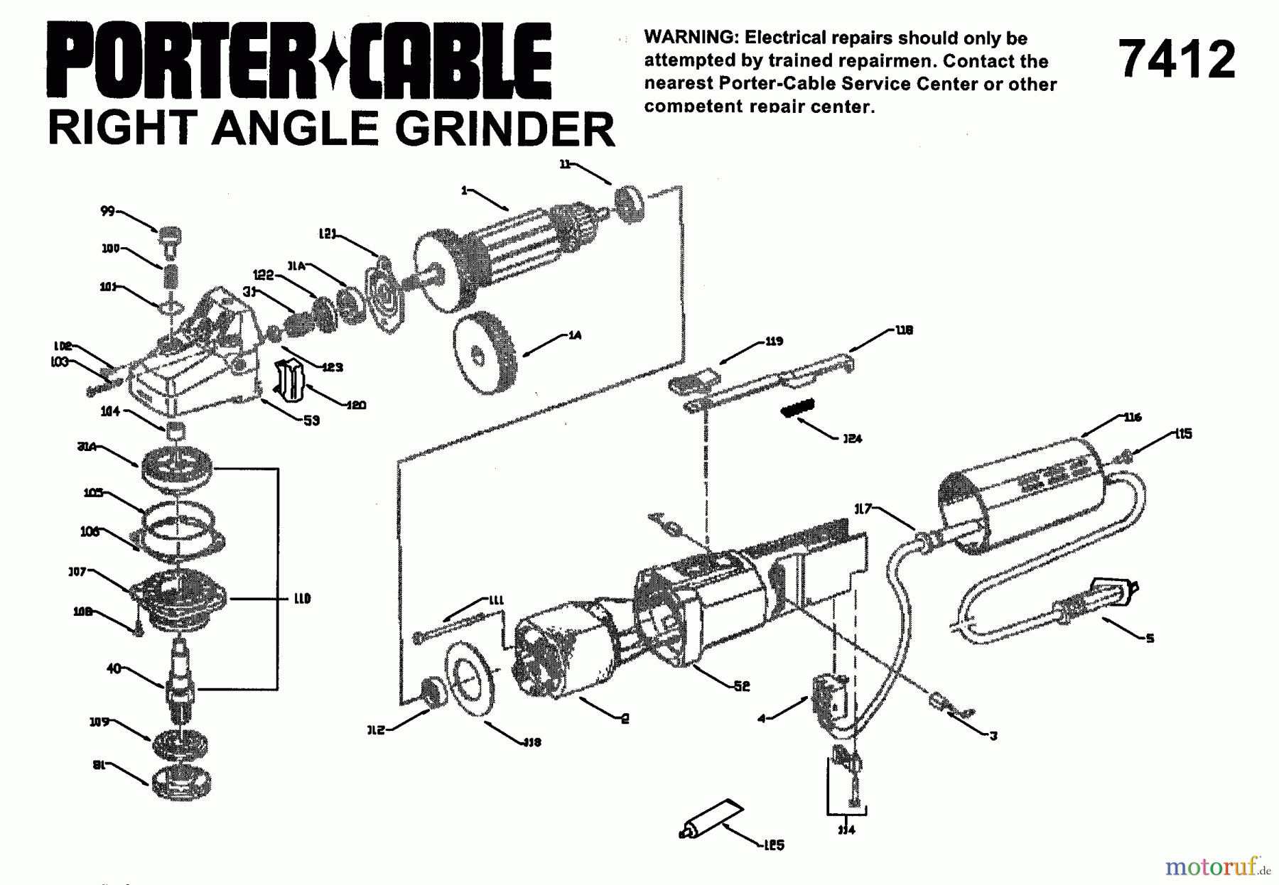 PORTER CABLE Divers 23112 7412 Seite 1
