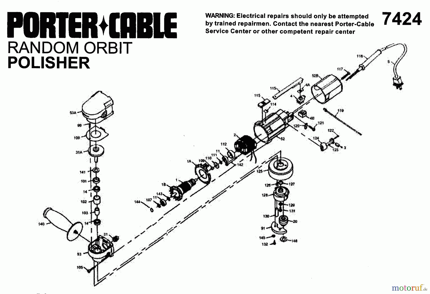 PORTER CABLE Divers SCHLEIFER/PLOIERER 7424SP Seite 1