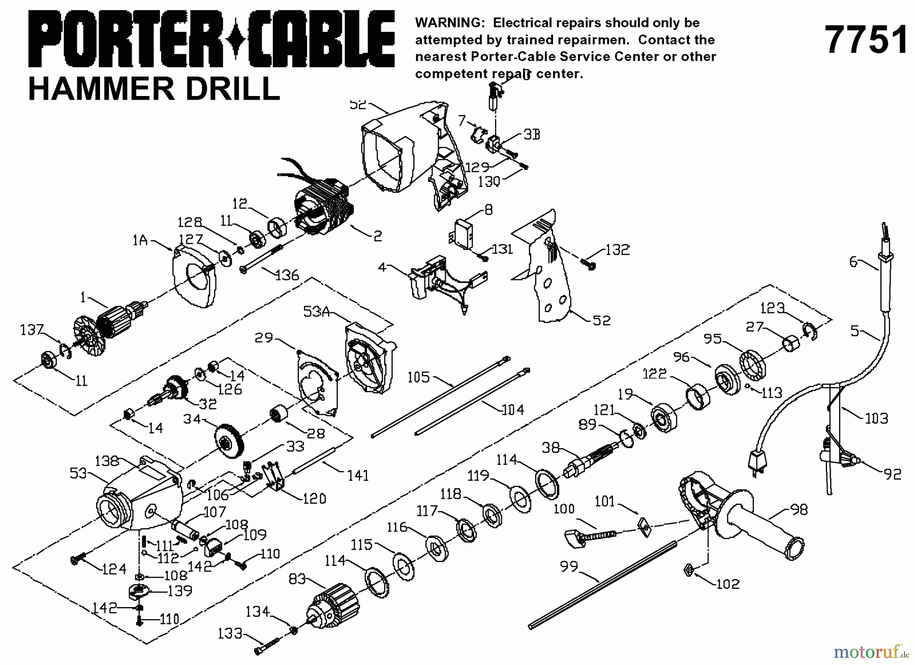 PORTER CABLE Divers 1/2 IN HAMMER DRILL 7751 Seite 1