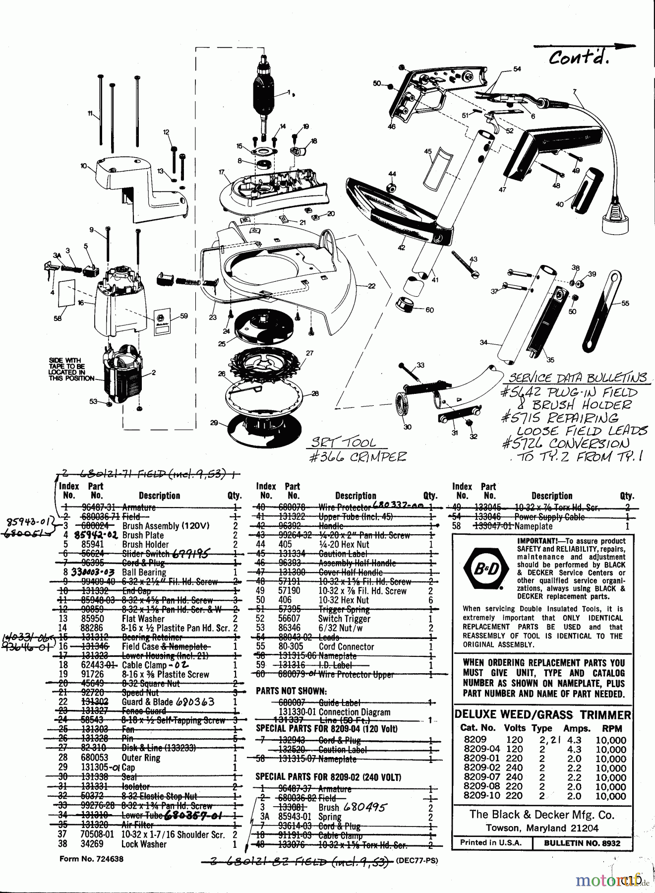 BLACK+DECKER AUSSERHALB HECKENSCHEREN, FADENTRIMMER, SCHEREN SELF/FEED LINE/TRIM 8209 Seite 1
