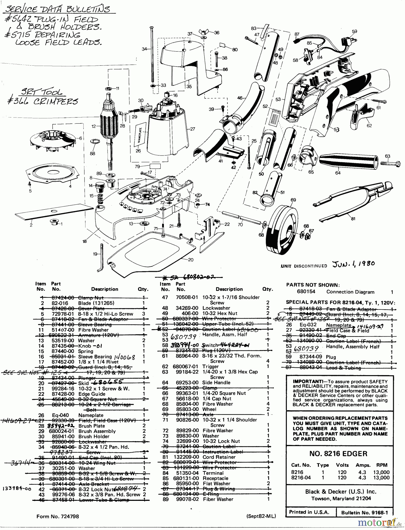 BLACK+DECKER Divers Kantenschneider 8216 Seite 1