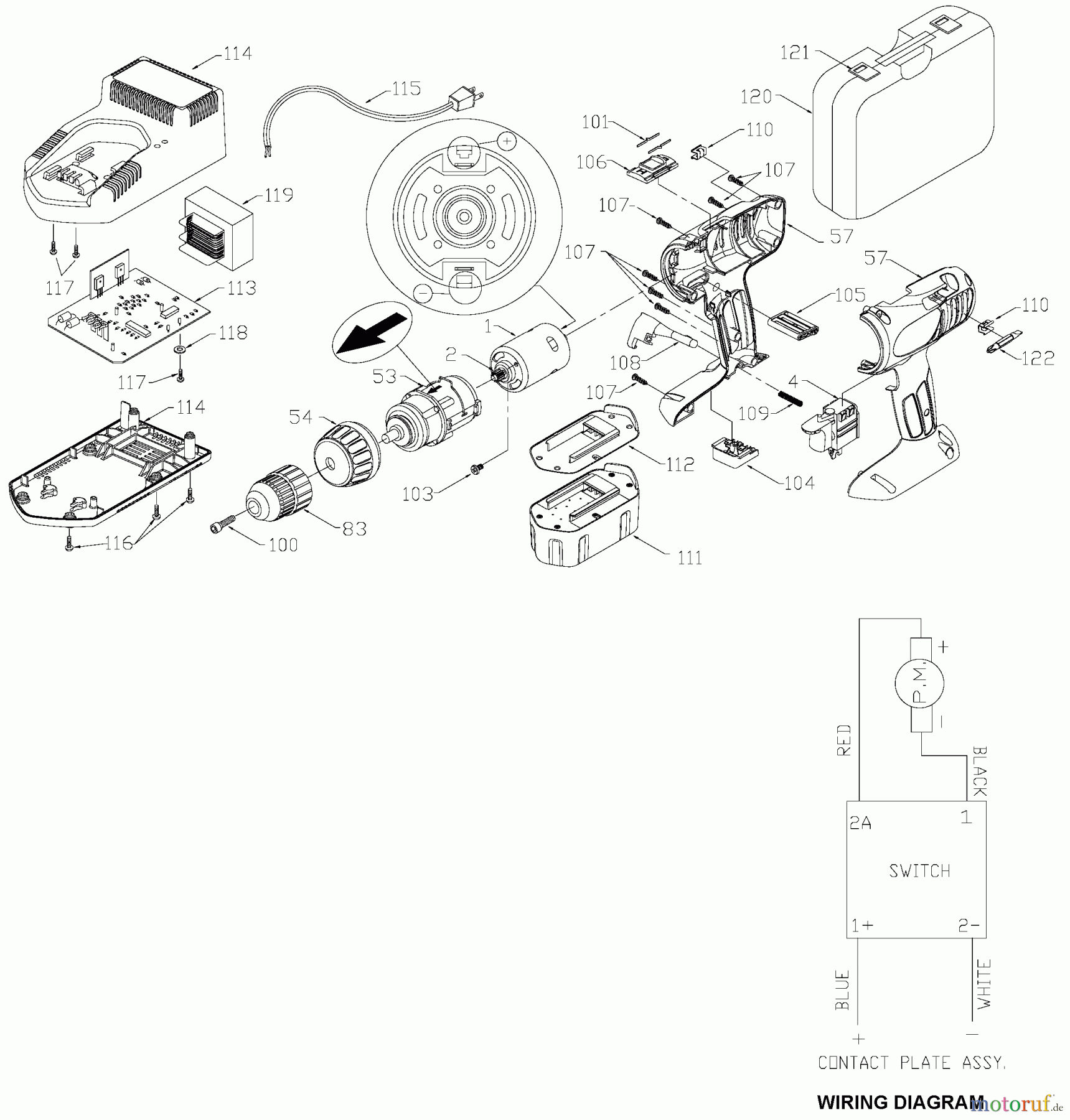  PORTER CABLE Divers 19.2V DRILL 9826 Seite 1