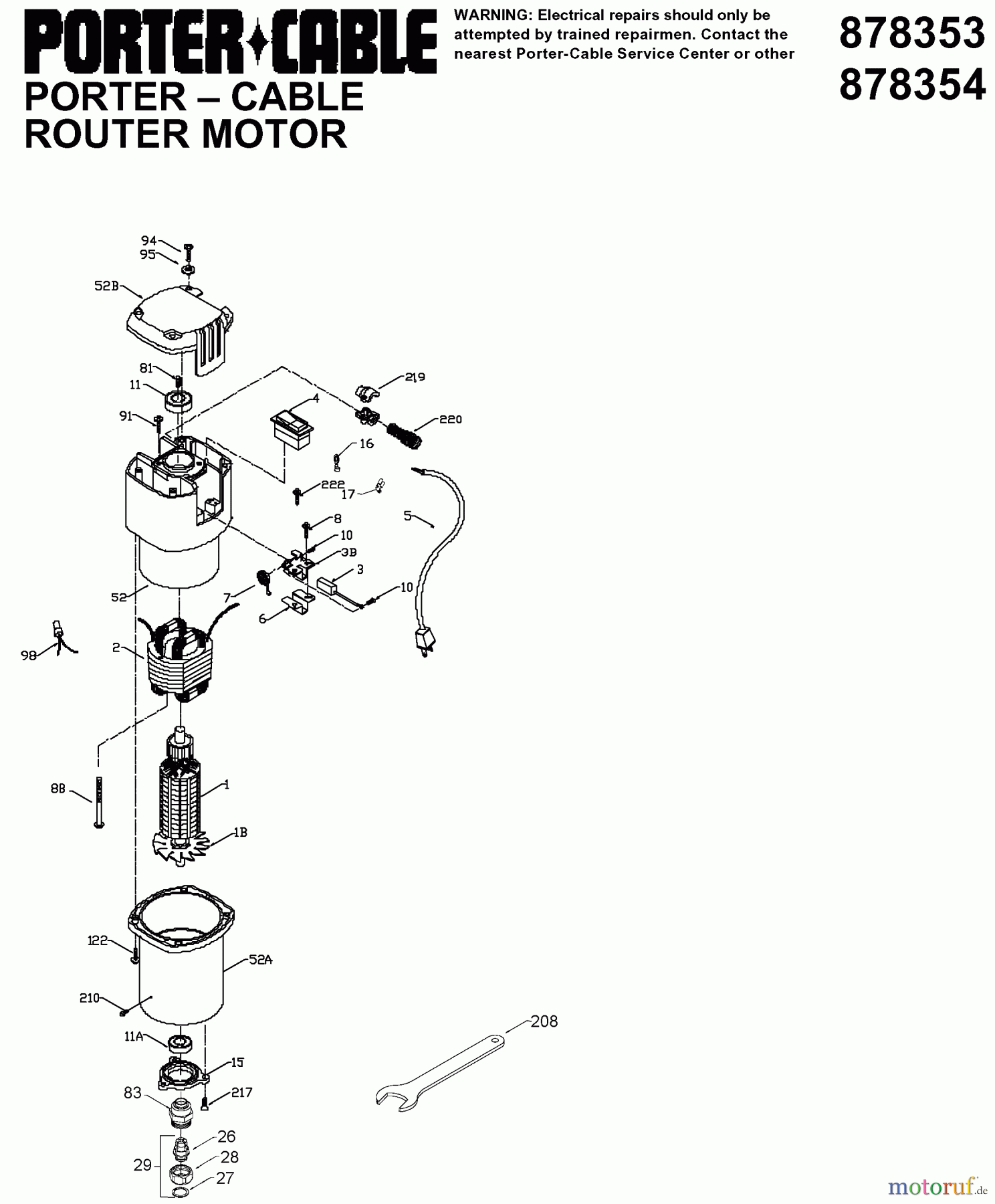OEM Black und Decker Divers 62-205 120V ROUTER 878354 Seite 1