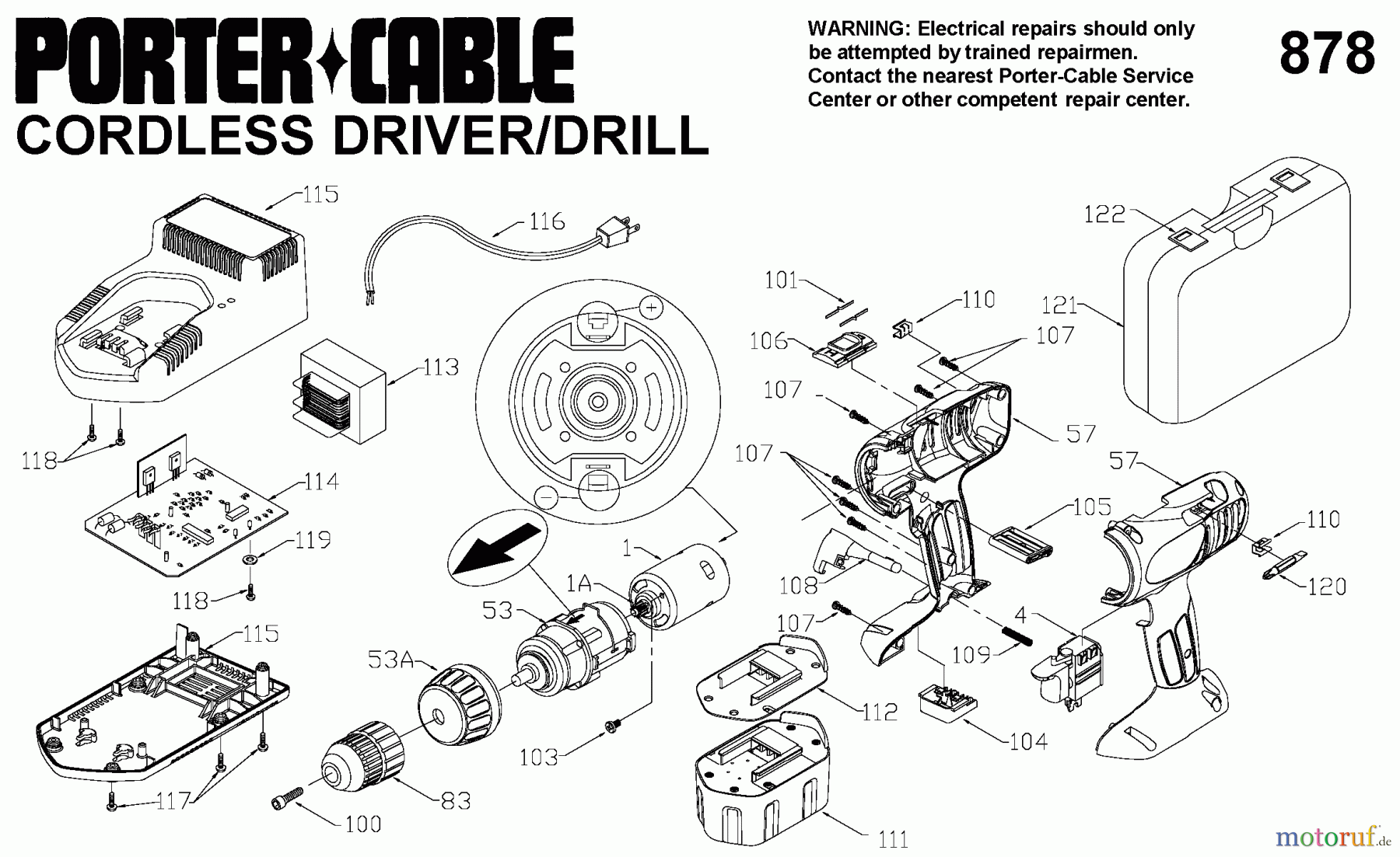 PORTER CABLE Divers USE 09978 9878 Seite 1