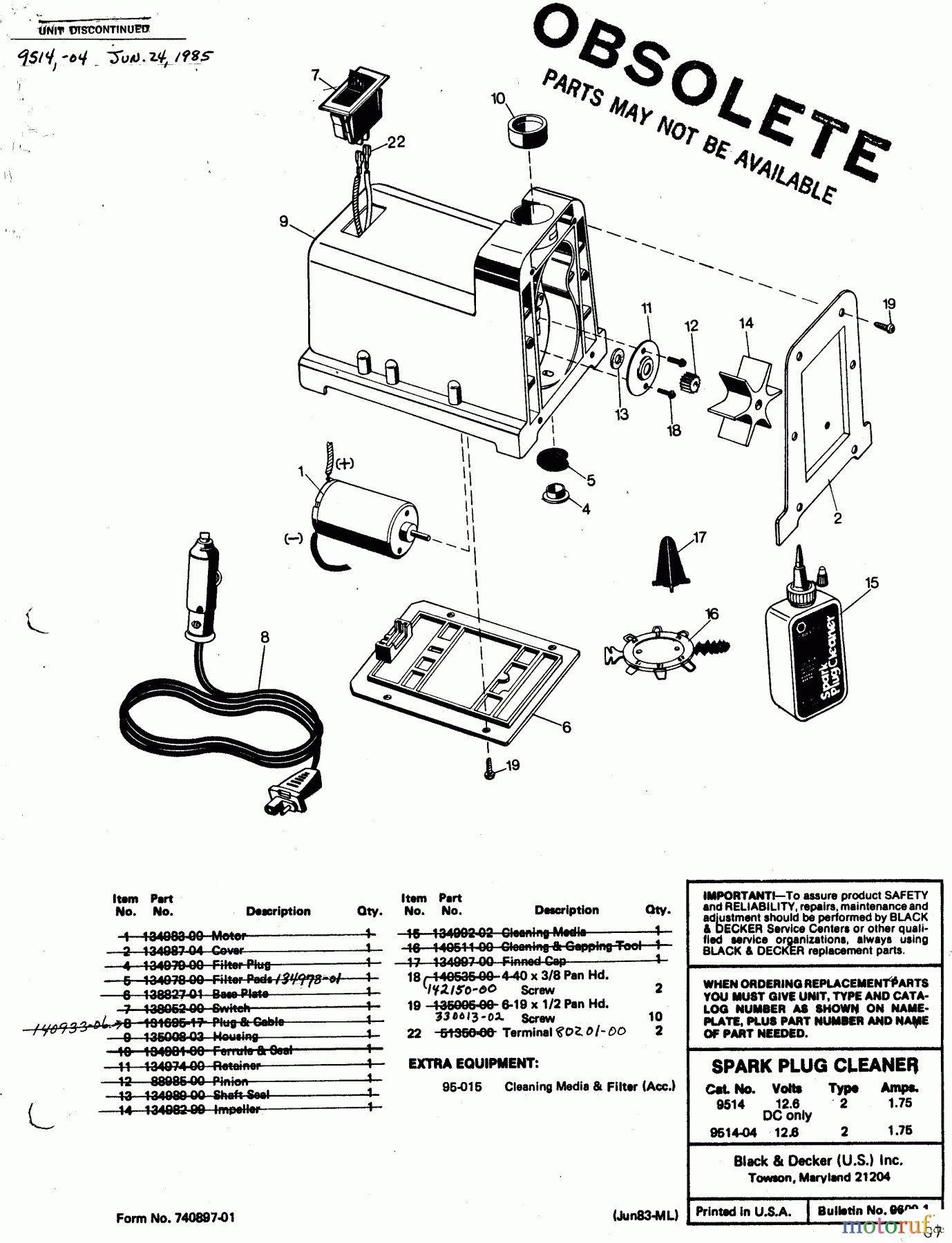 BLACK+DECKER Divers 12V. SPARK PLUG CLN 9514 Seite 2